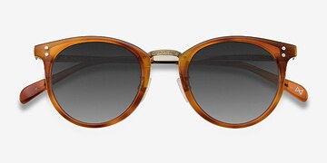 Cinnamon Sun Nostalgia -  Vintage Acetate, Metal Sunglasses