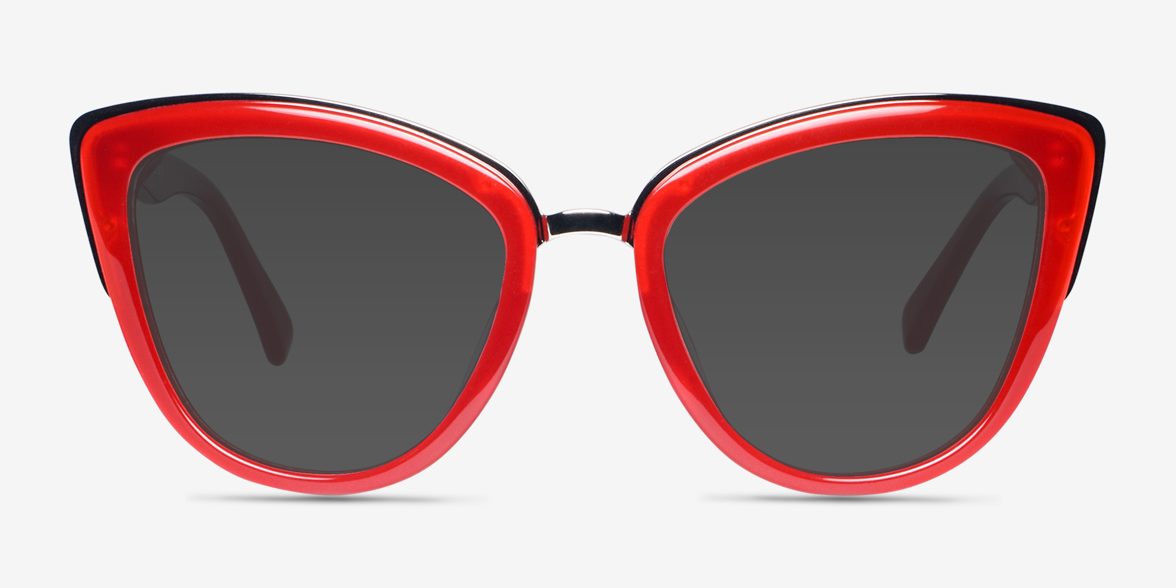 Cadenza Rouge Acetate-metalSoleil de Lunette de vue d'EyeBuyDirect, Vue de Face