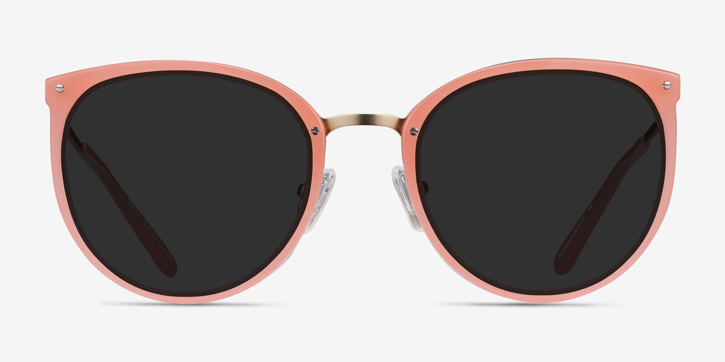 Crush Coral Acetate-metalSoleil de Lunette de vue d'EyeBuyDirect, Vue de Face