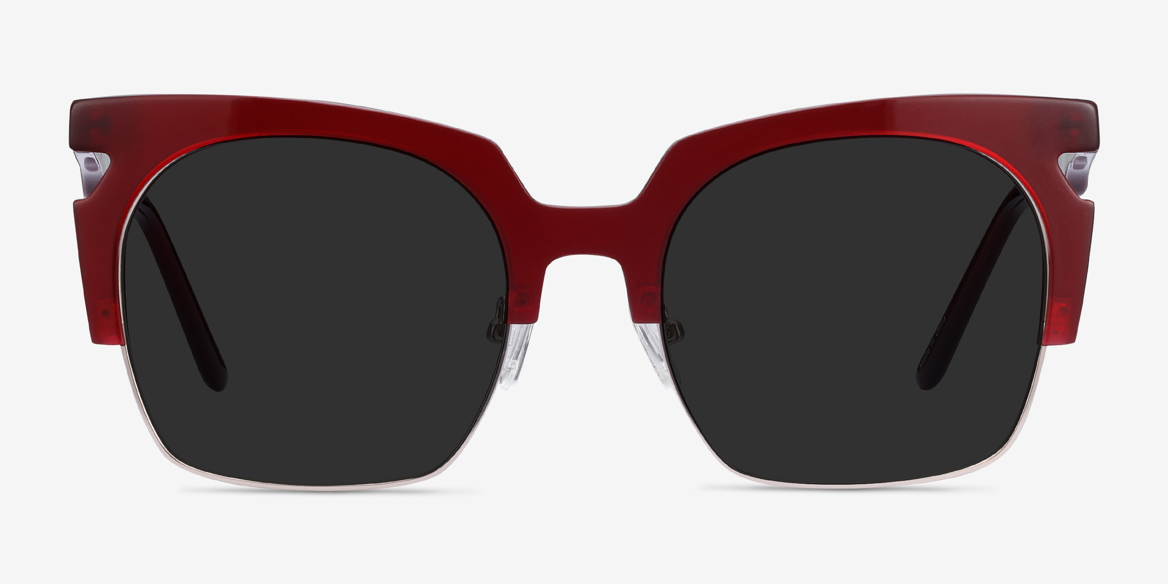 Ilsa Burgundy Acetate-metalSoleil de Lunette de vue d'EyeBuyDirect, Vue de Face