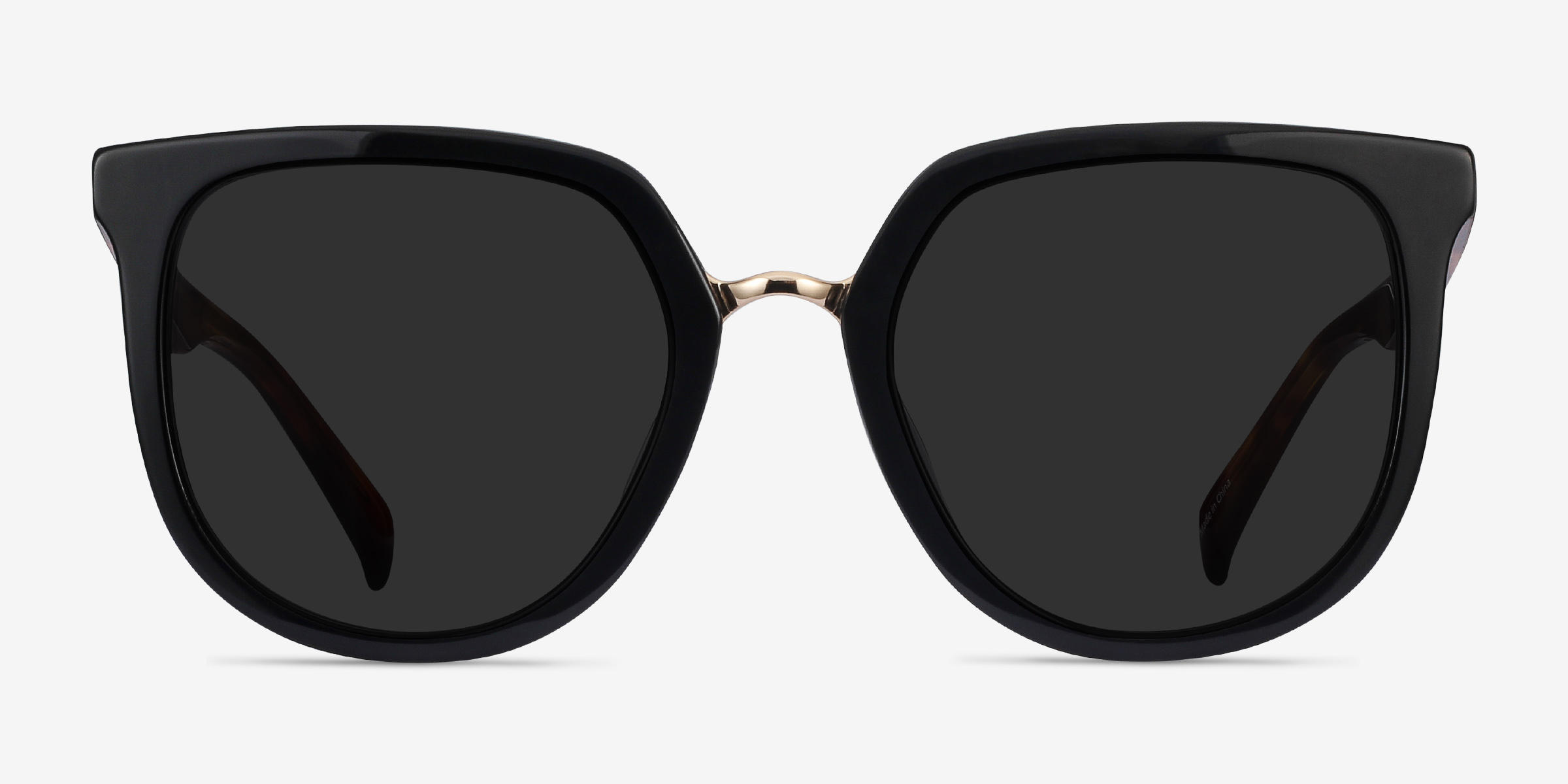 Shannon Black & Tortoise AcétateSoleil de Lunette de vue d'EyeBuyDirect, Vue de Face