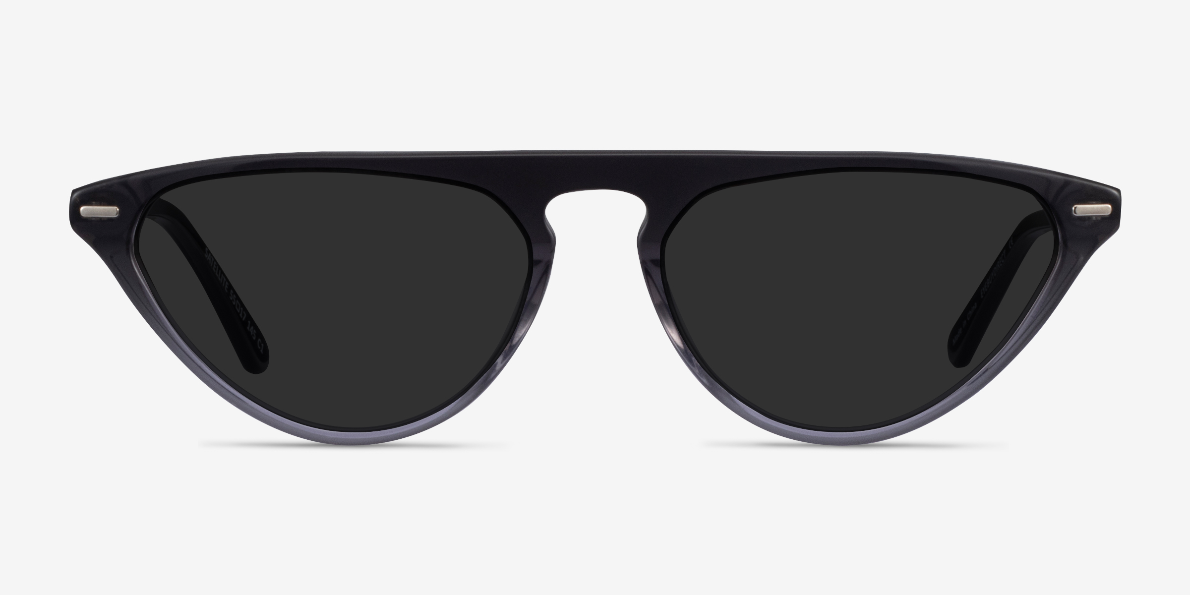 Satellite Clear Gray MétalSoleil de Lunette de vue d'EyeBuyDirect, Vue de Face