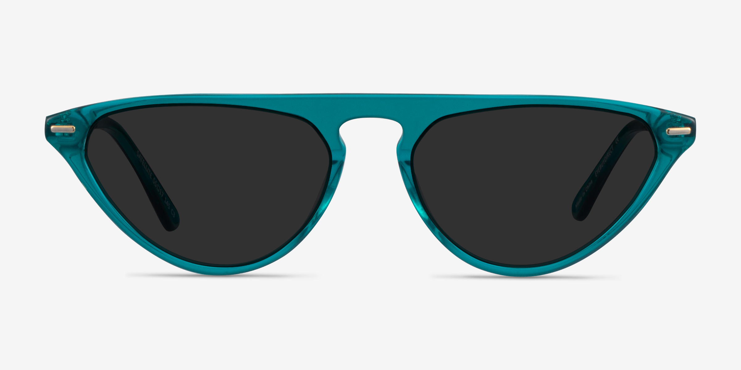 Satellite Clear Green MétalSoleil de Lunette de vue d'EyeBuyDirect, Vue de Face