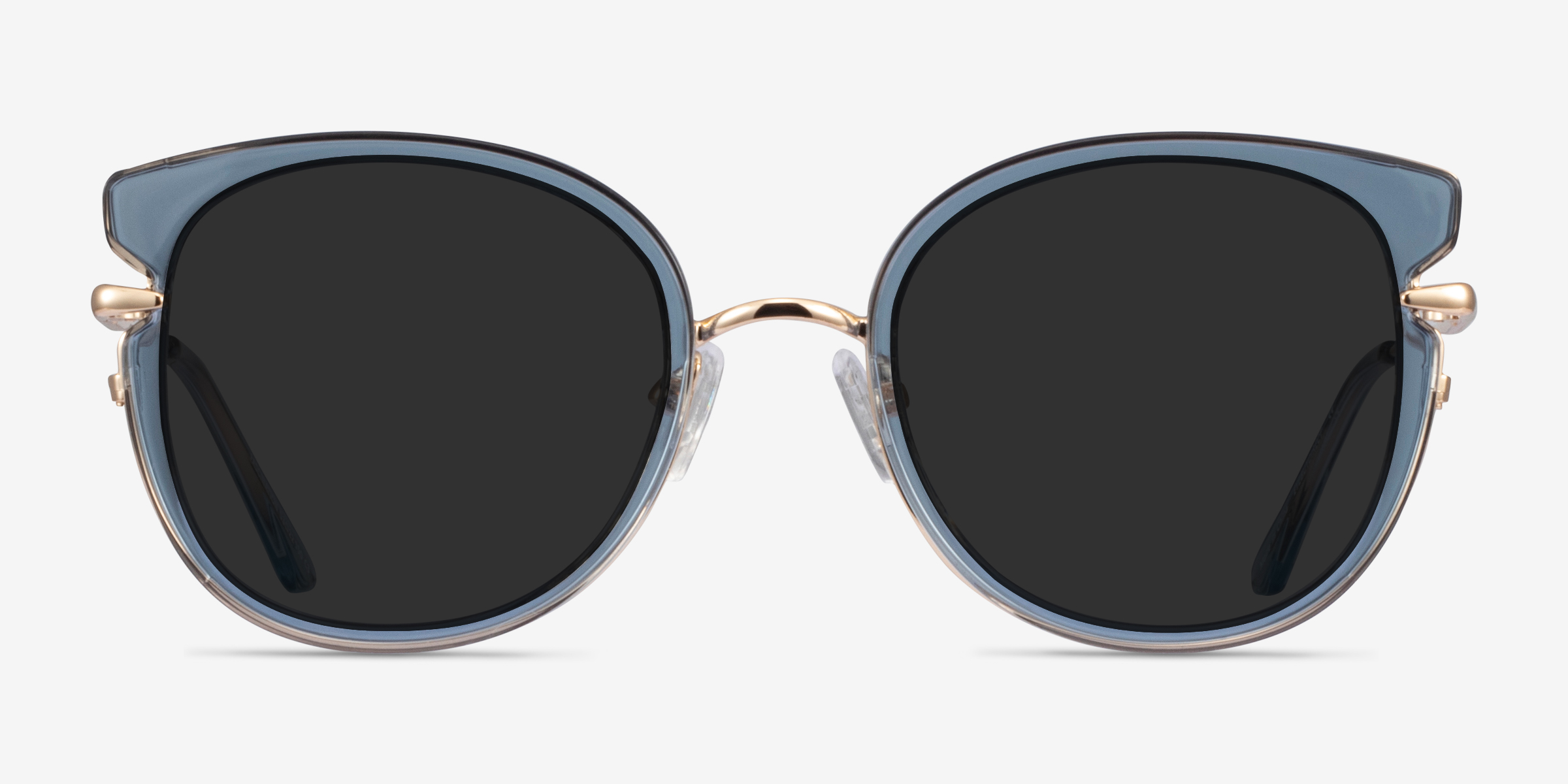 Fascination Clear Blue Gold PlastiqueSoleil de Lunette de vue d'EyeBuyDirect, Vue de Face