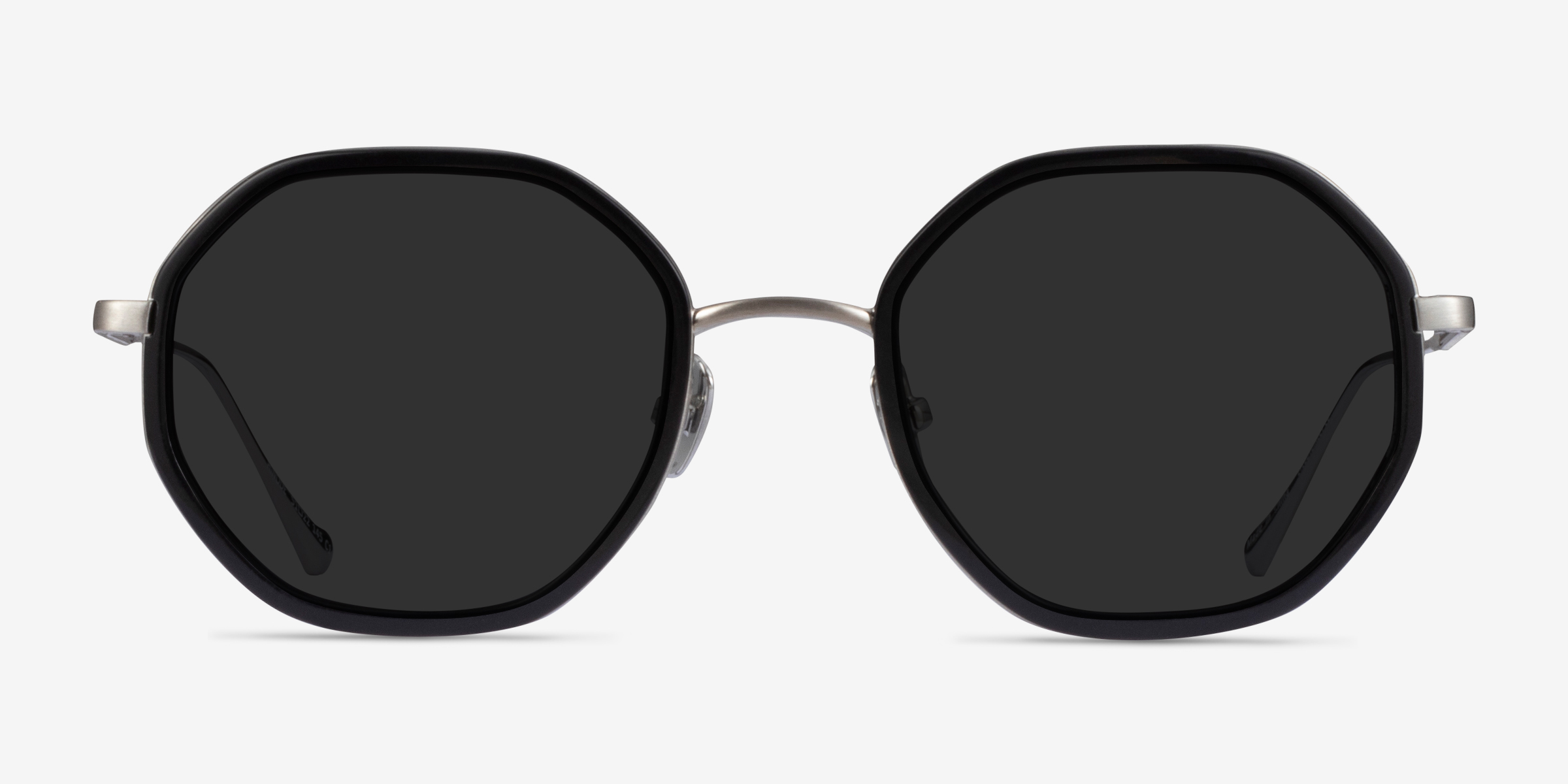 Hinode Black Gunmetal MétalSoleil de Lunette de vue d'EyeBuyDirect, Vue de Face