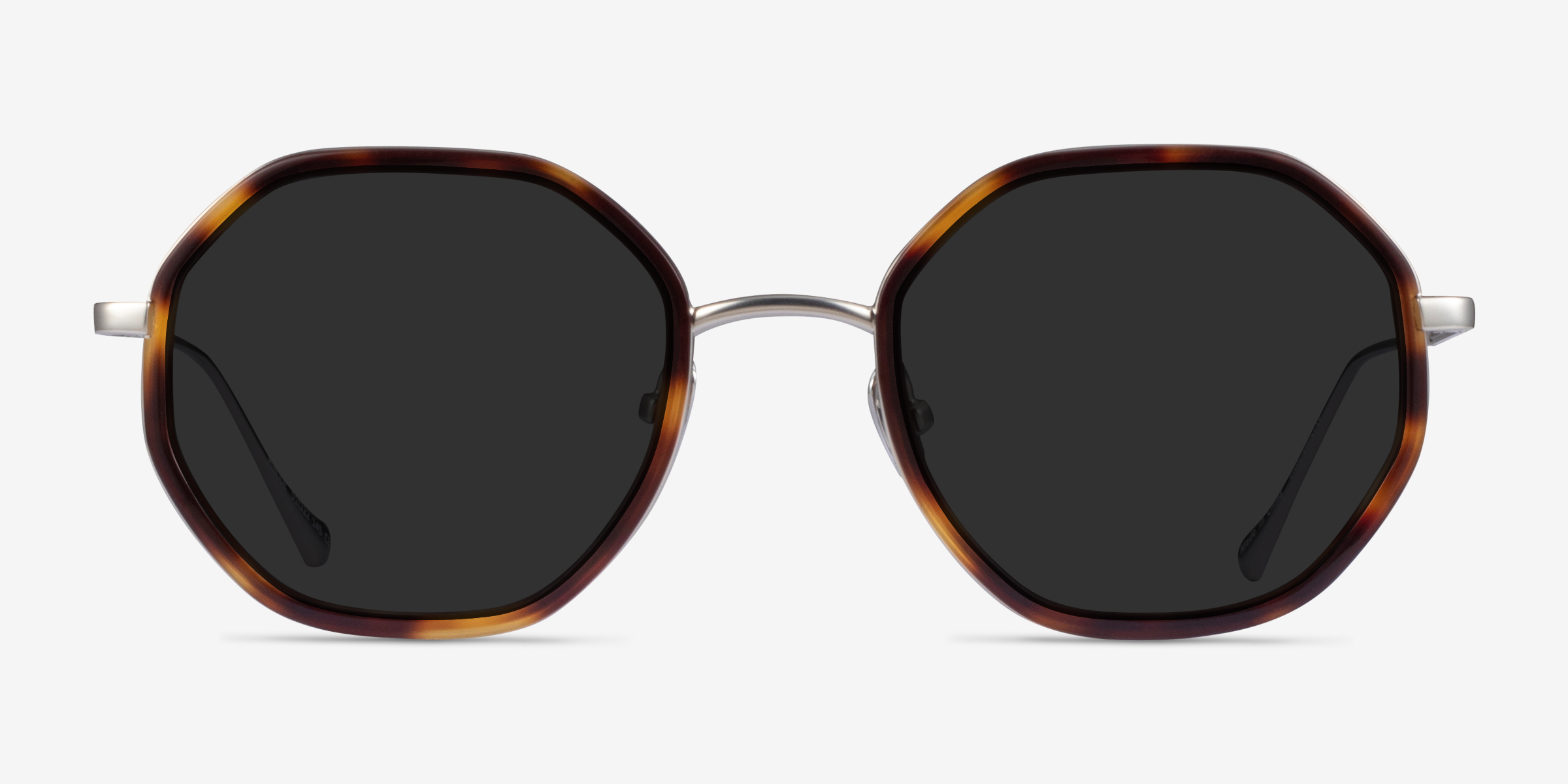 Hinode Tortoise Silver MétalSoleil de Lunette de vue d'EyeBuyDirect, Vue de Face