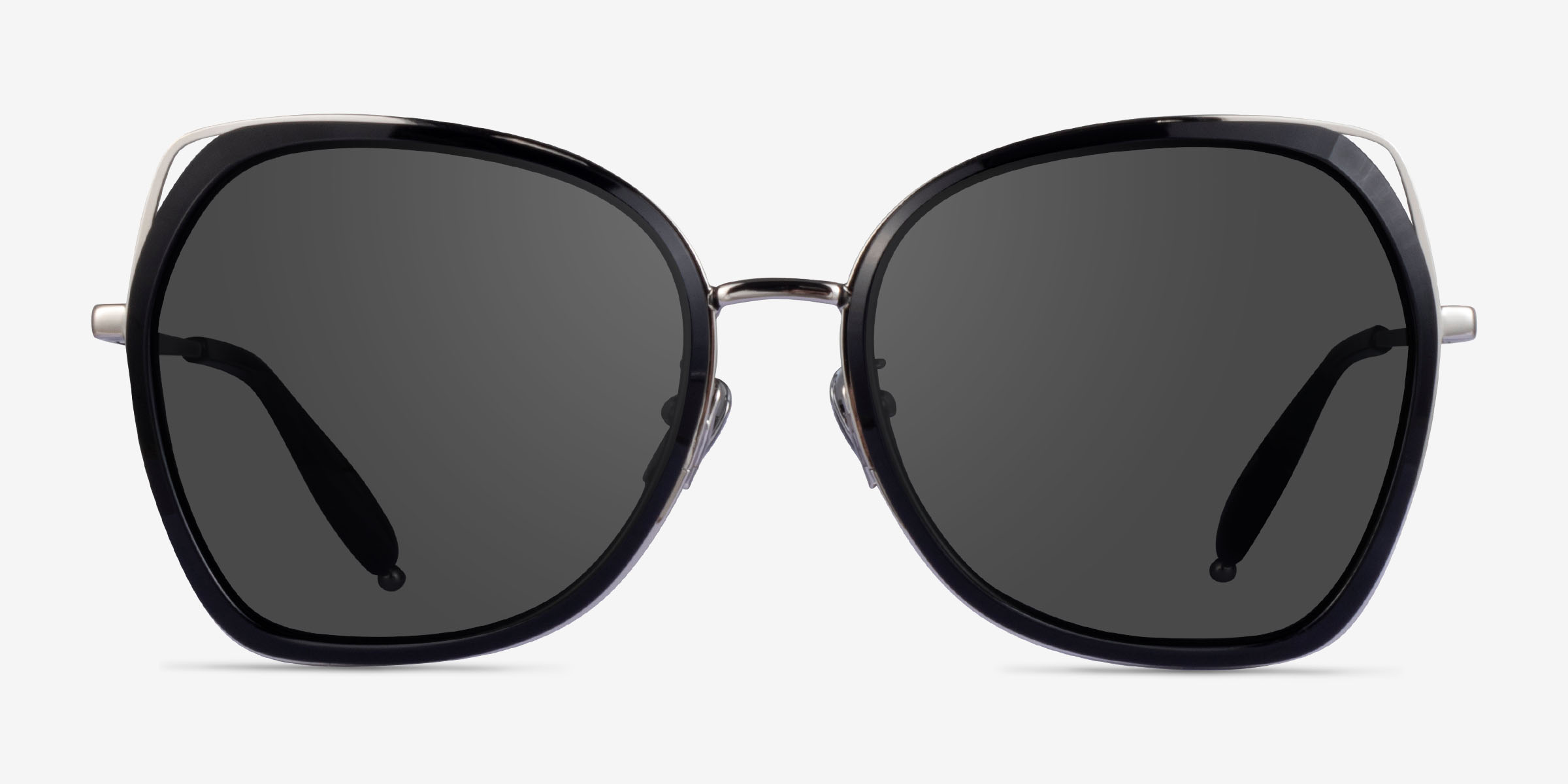 Honesty Black Silver MétalSoleil de Lunette de vue d'EyeBuyDirect, Vue de Face