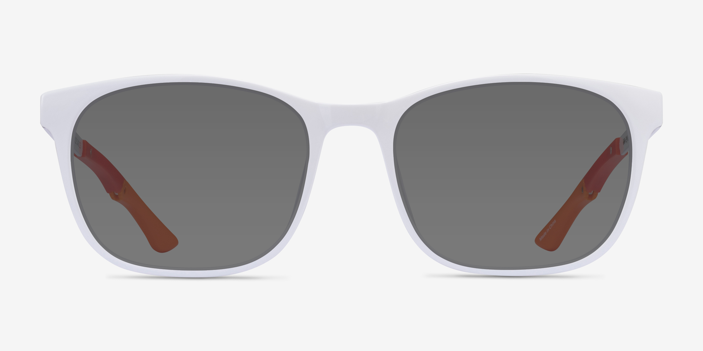 Tenacity Solid White PlastiqueSoleil de Lunette de vue d'EyeBuyDirect, Vue de Face