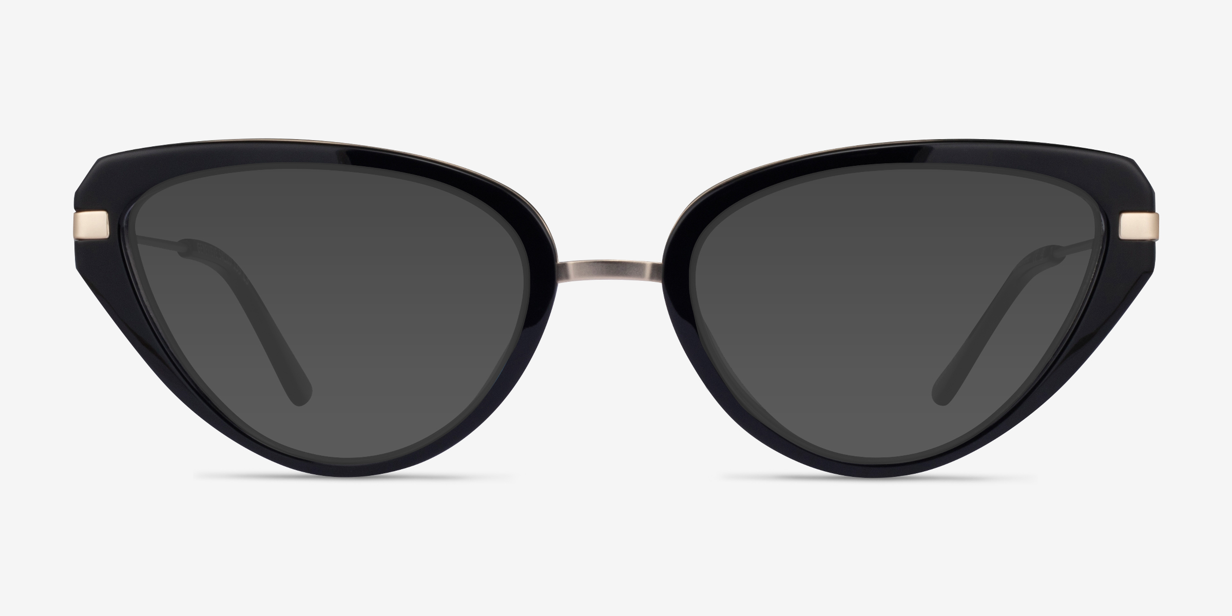 Genevieve Noir MétalSoleil de Lunette de vue d'EyeBuyDirect, Vue de Face
