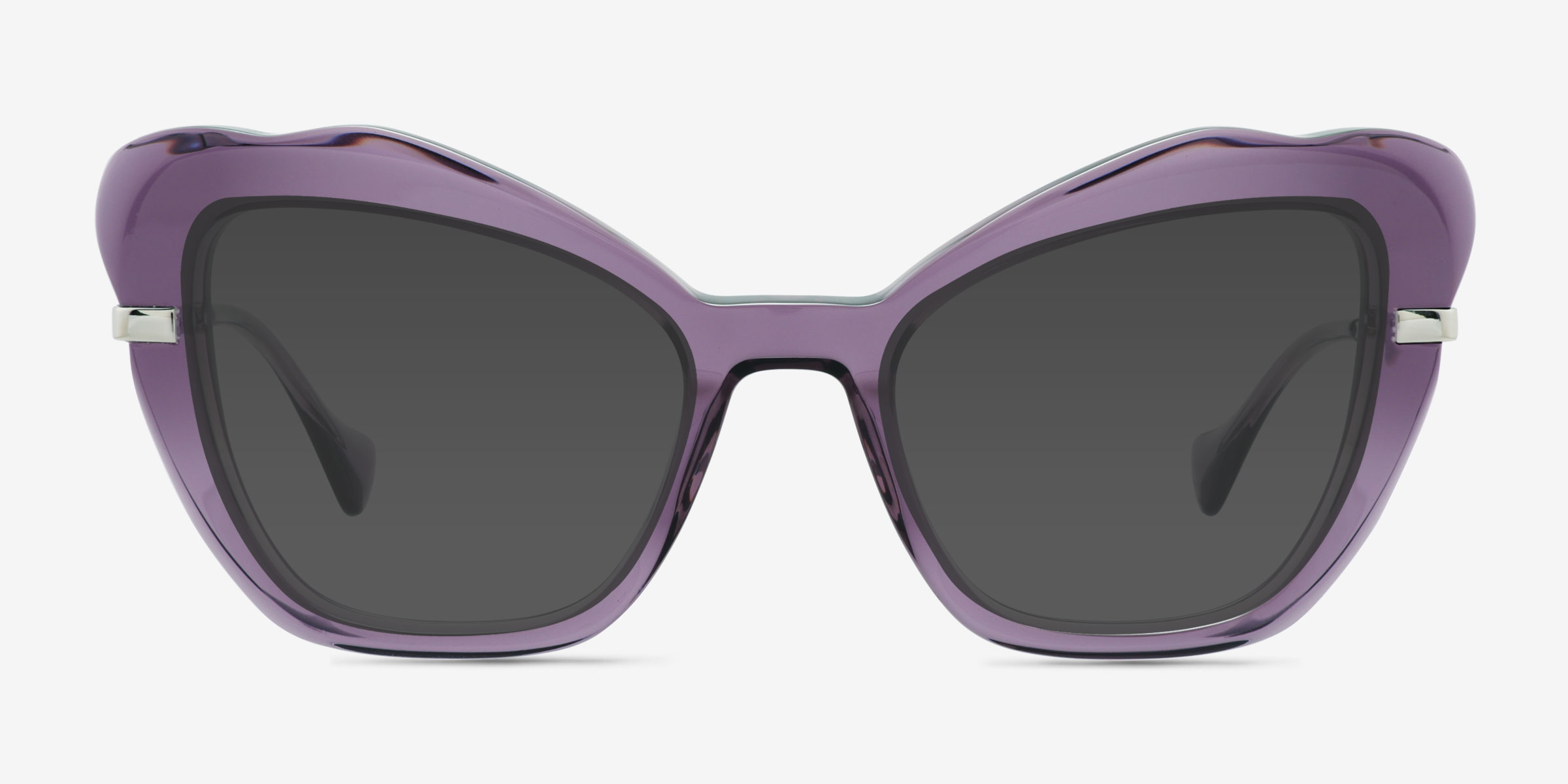 Glasswing Violet MétalSoleil de Lunette de vue d'EyeBuyDirect, Vue de Face