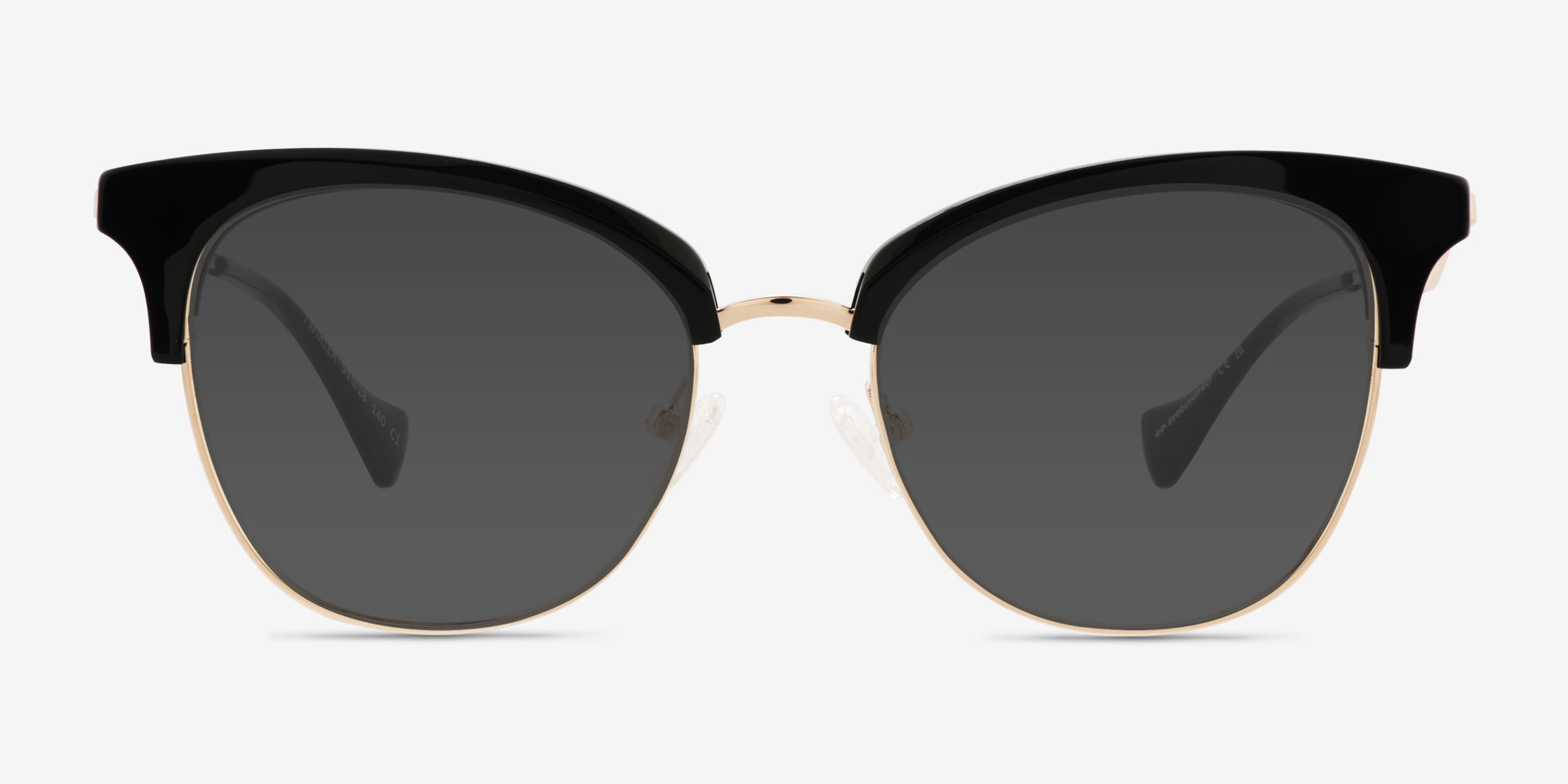 Twirler Noir MétalSoleil de Lunette de vue d'EyeBuyDirect, Vue de Face