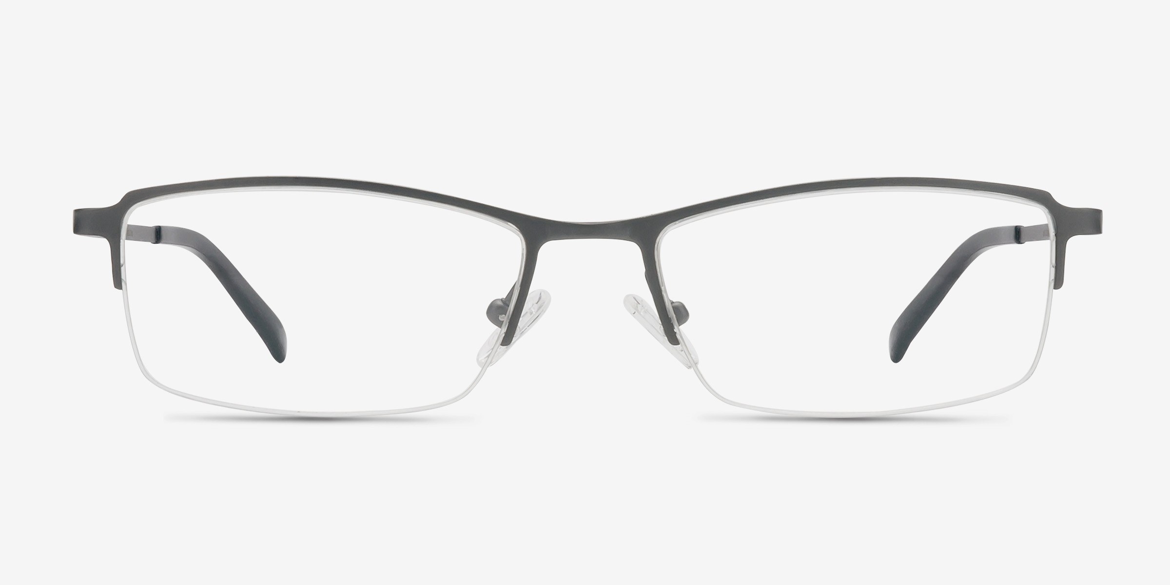 Hatch Gunmetal TitaniumMontures de lunettes de vue d'EyeBuyDirect, Vue de Face