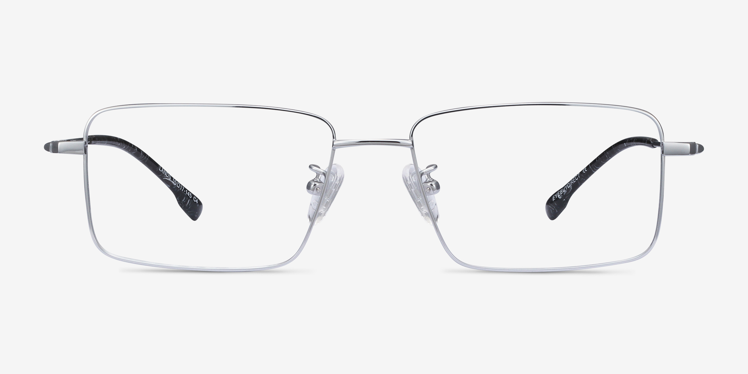 Lands Argenté TitaniumMontures de lunettes de vue d'EyeBuyDirect, Vue de Face