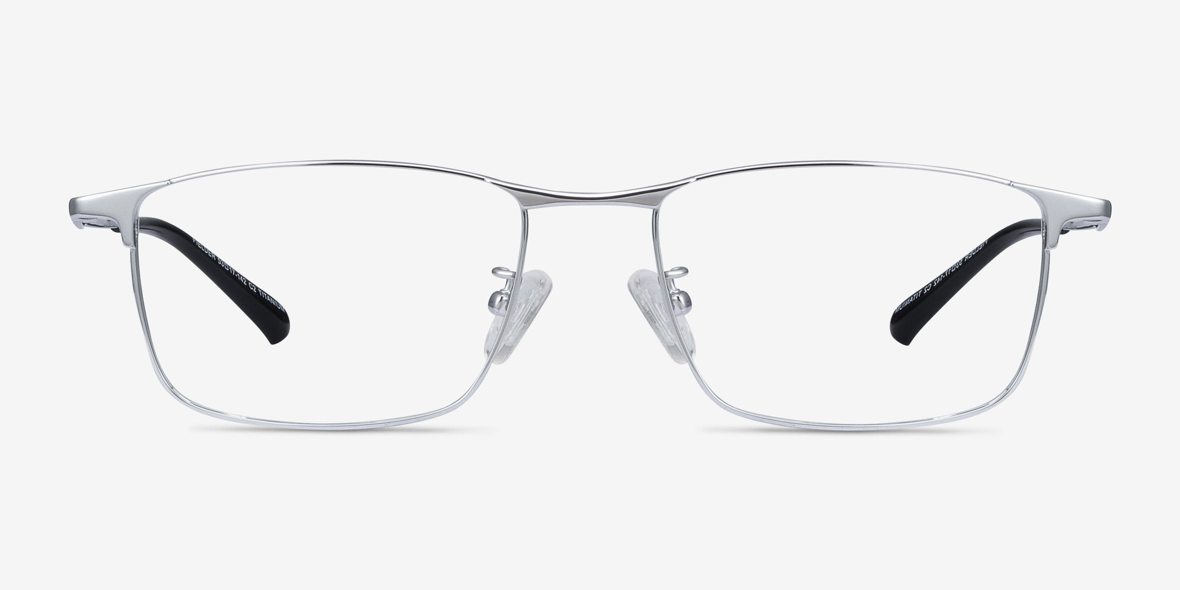 Fielder Argenté TitaniumMontures de lunettes de vue d'EyeBuyDirect, Vue de Face