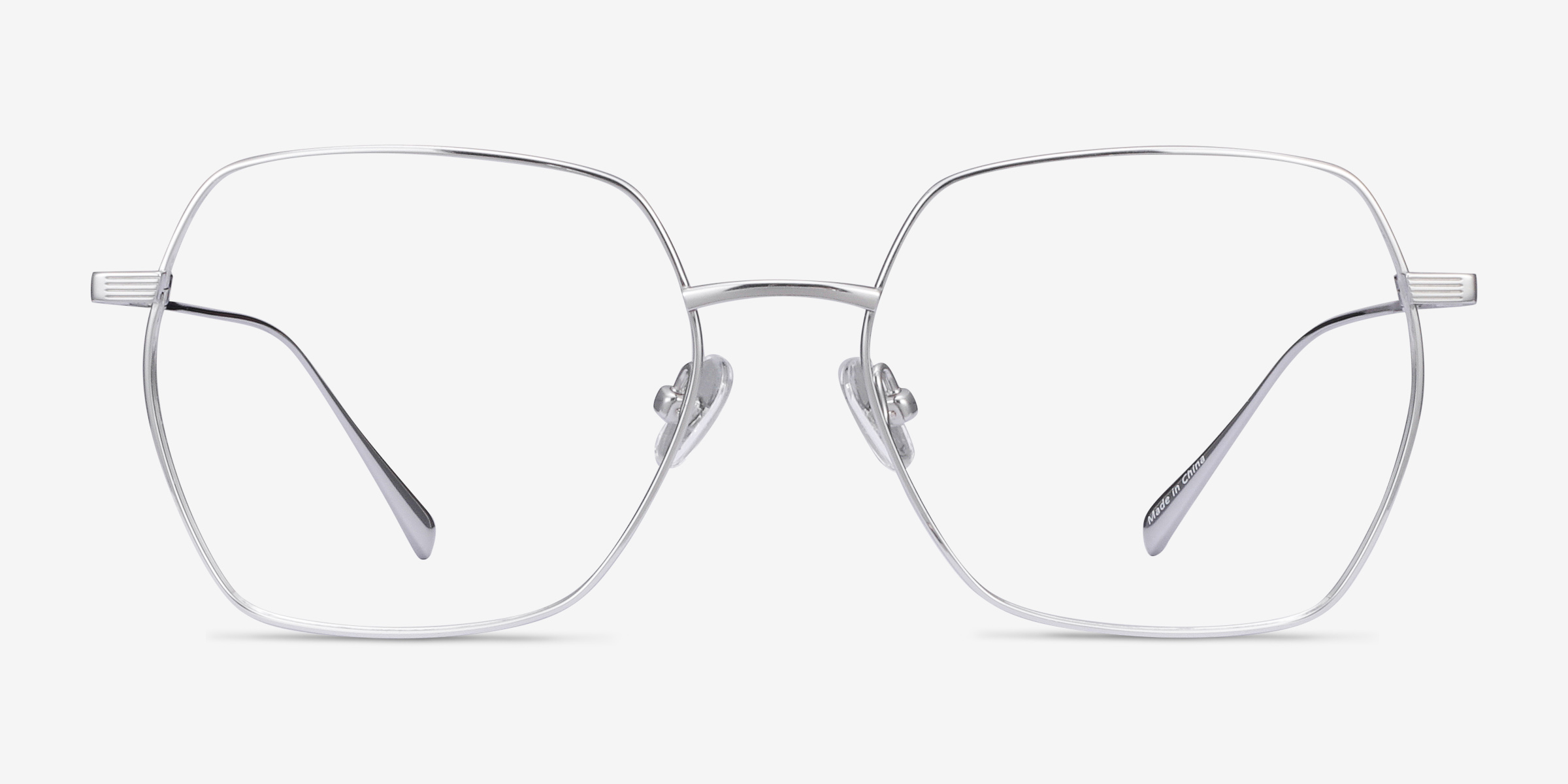 Holistic Argenté TitaniumMontures de lunettes de vue d'EyeBuyDirect, Vue de Face