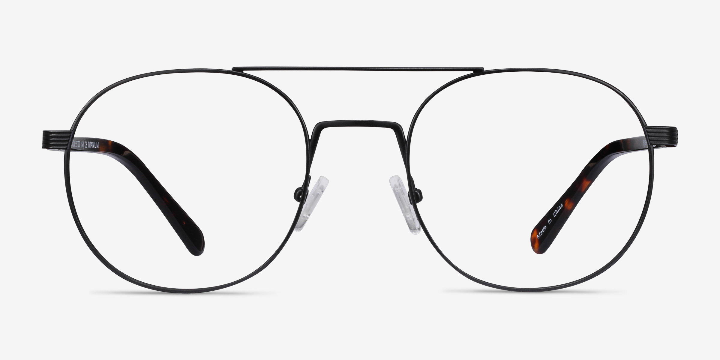 Gordon Noir TitaniumMontures de lunettes de vue d'EyeBuyDirect, Vue de Face