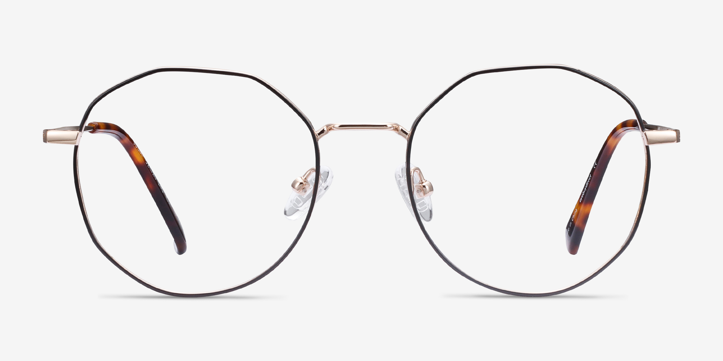 Julia Black & Gold TitaniumMontures de lunettes de vue d'EyeBuyDirect, Vue de Face