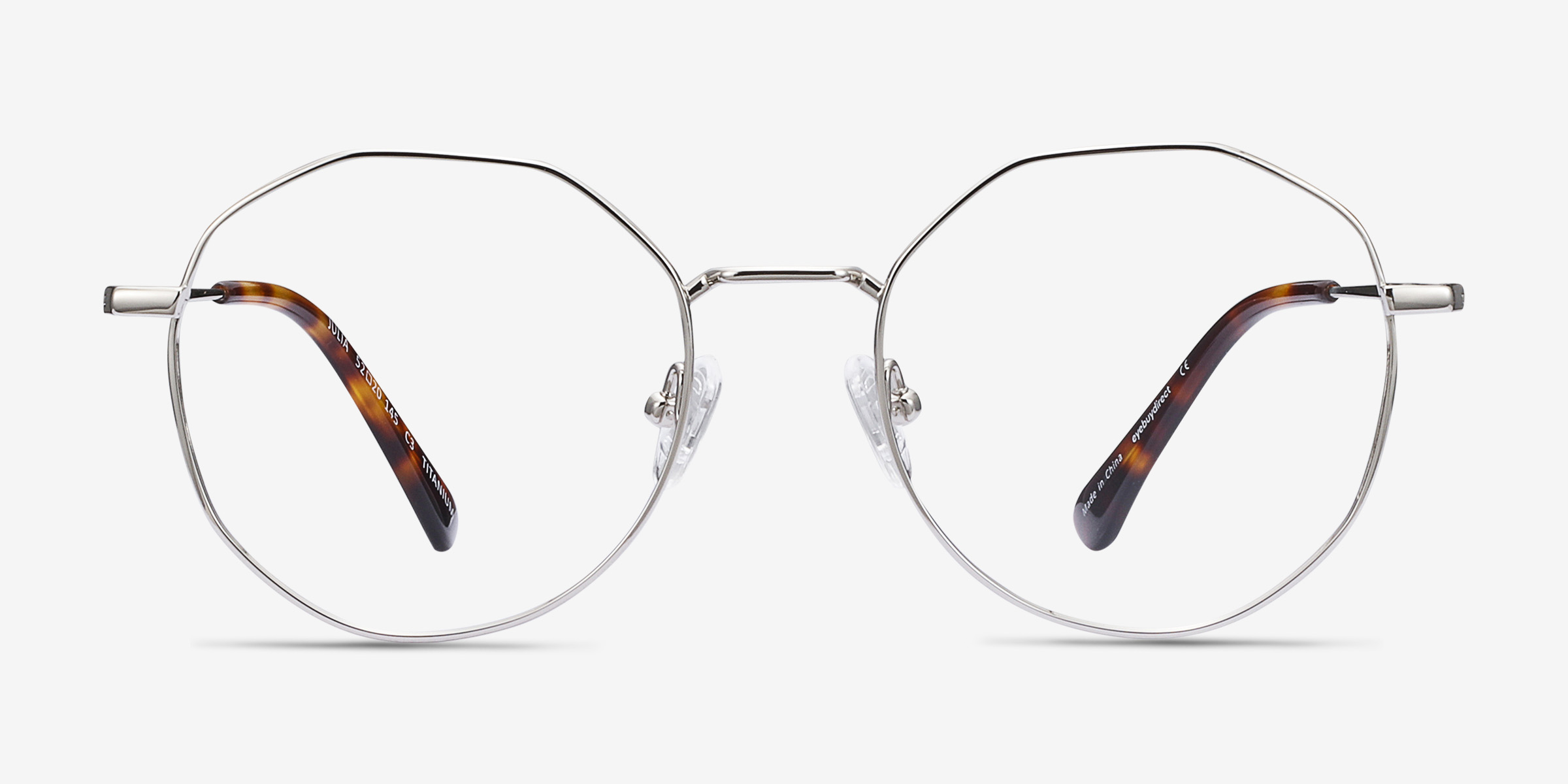Julia Argenté TitaniumMontures de lunettes de vue d'EyeBuyDirect, Vue de Face