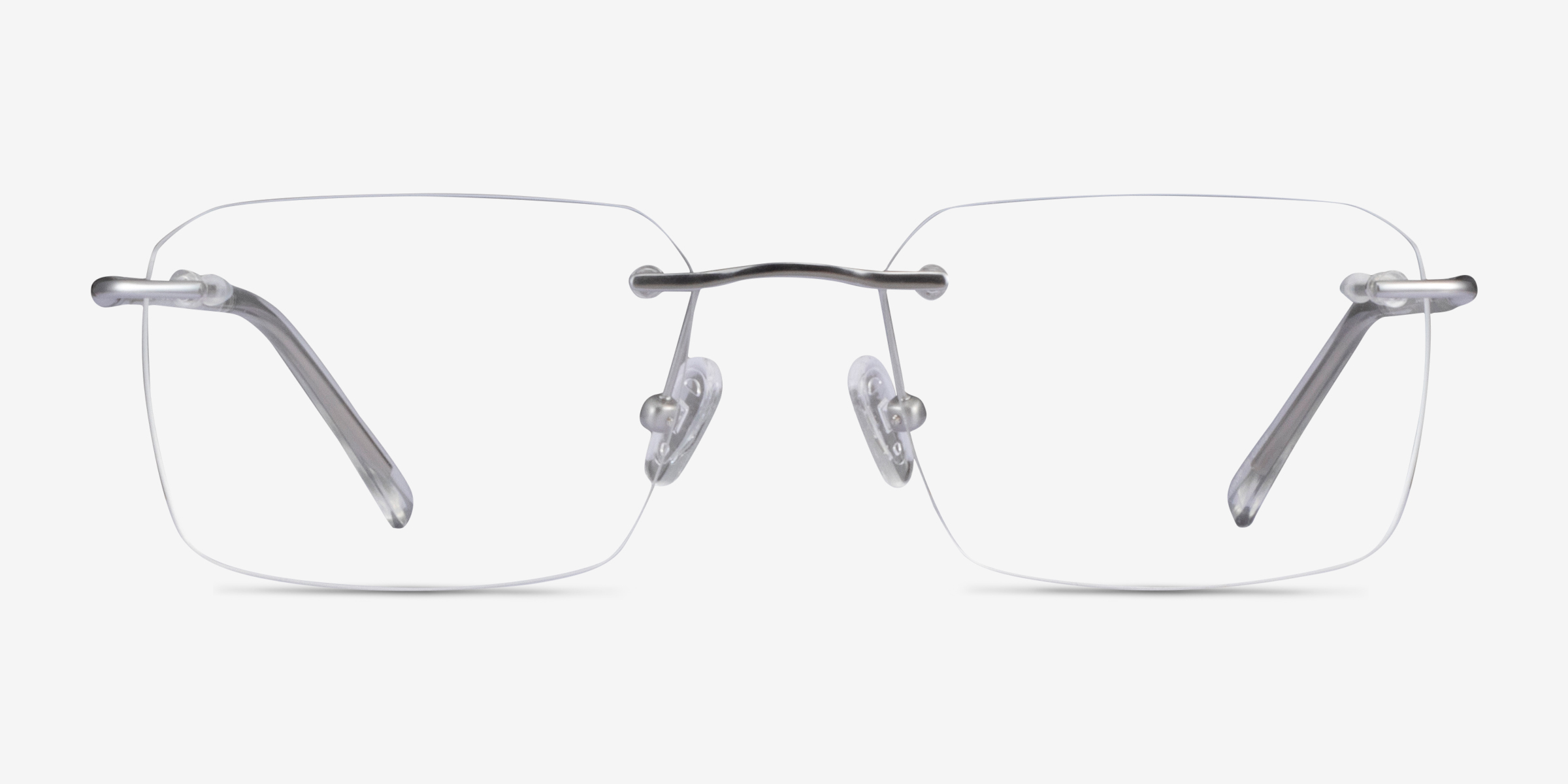Nate Silver Clear TitaniumMontures de lunettes de vue d'EyeBuyDirect, Vue de Face