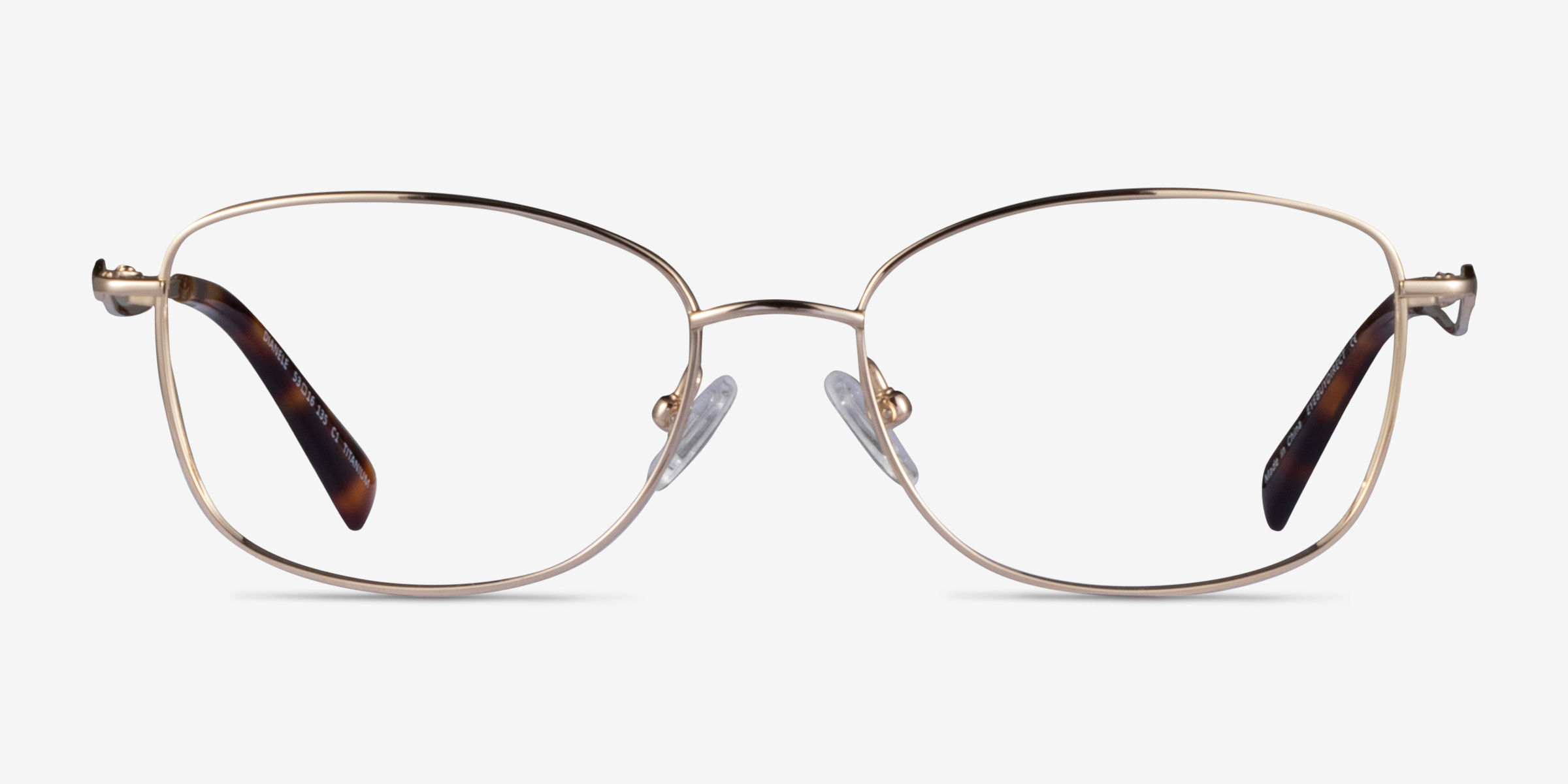 Dianele Doré TitaniumMontures de lunettes de vue d'EyeBuyDirect, Vue de Face