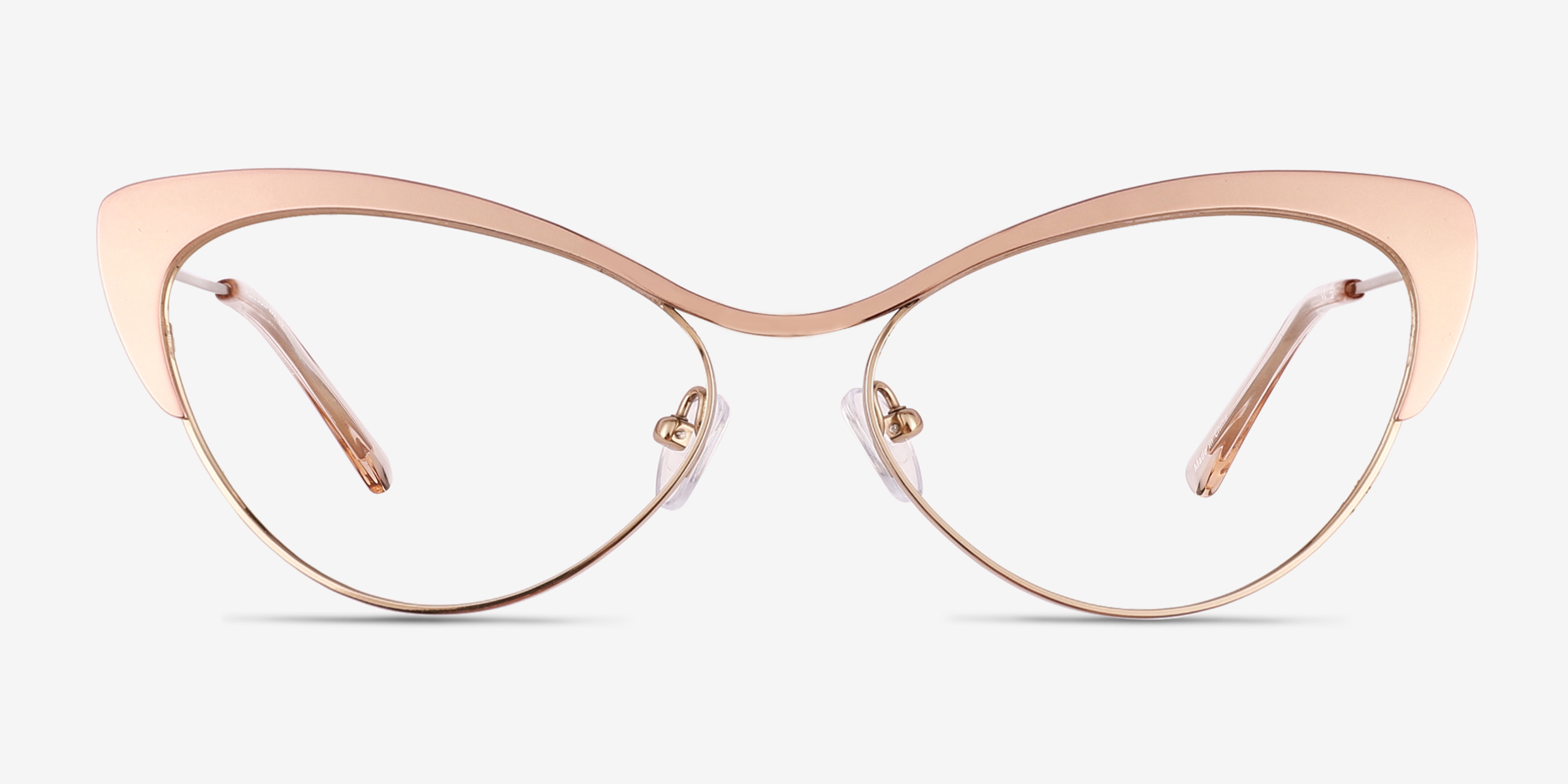 Valerie Shiny Rose Gold TitaniumMontures de lunettes de vue d'EyeBuyDirect, Vue de Face