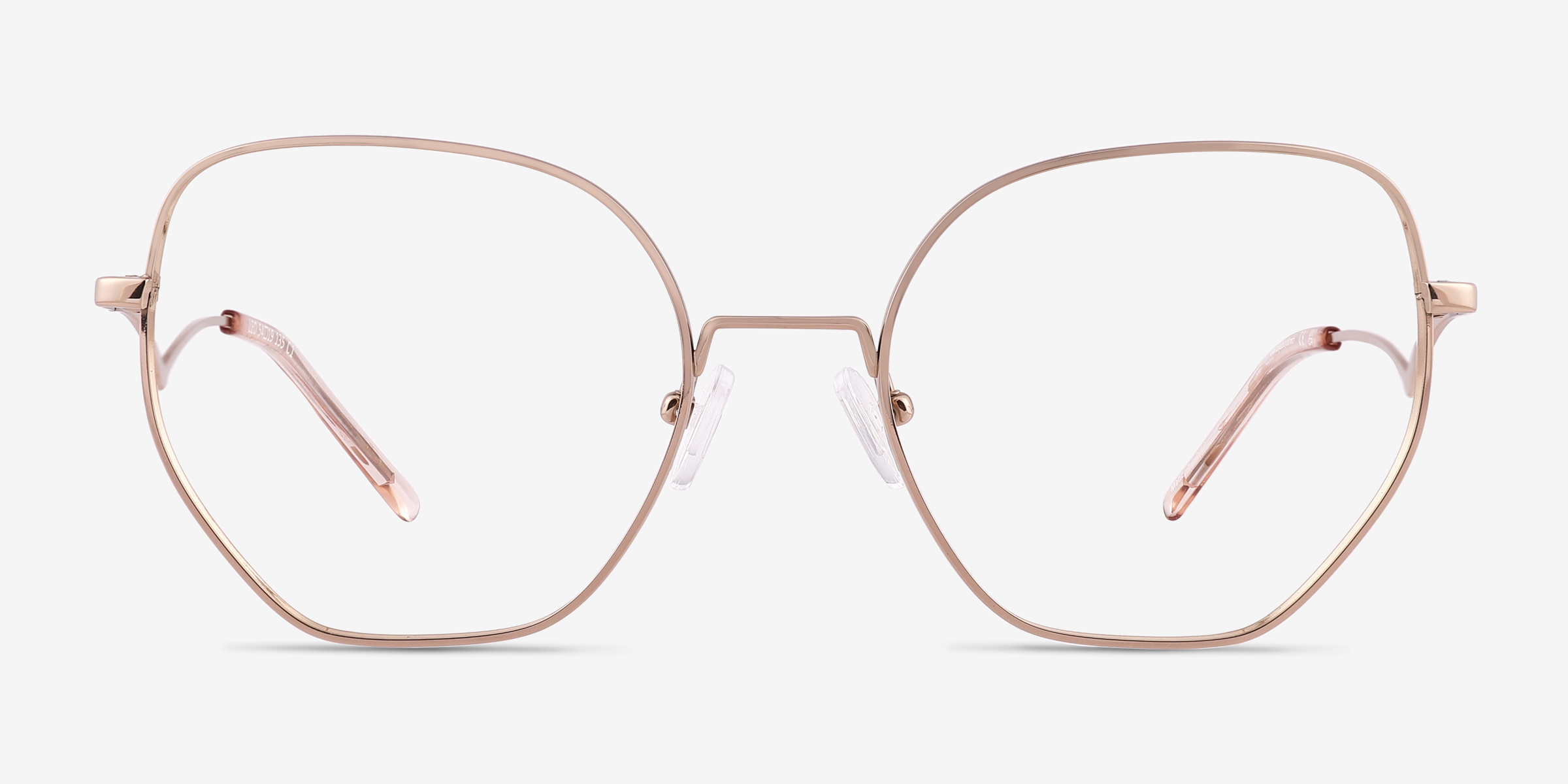 Leo Shiny Rose Gold TitaniumMontures de lunettes de vue d'EyeBuyDirect, Vue de Face
