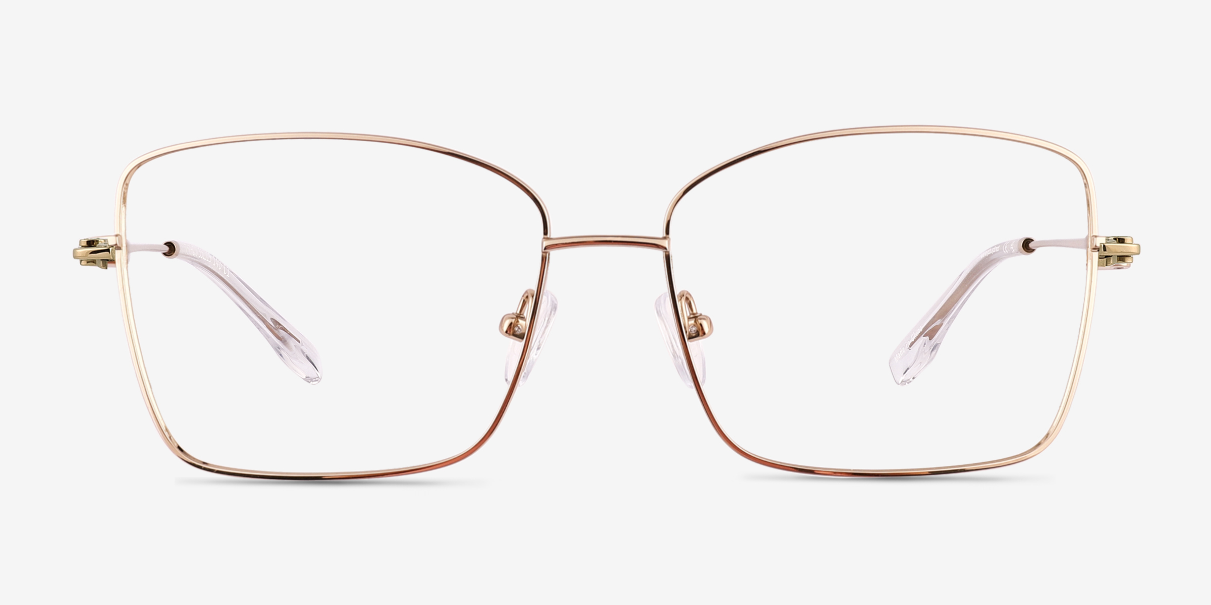 Typhon Shiny Gold TitaniumMontures de lunettes de vue d'EyeBuyDirect, Vue de Face