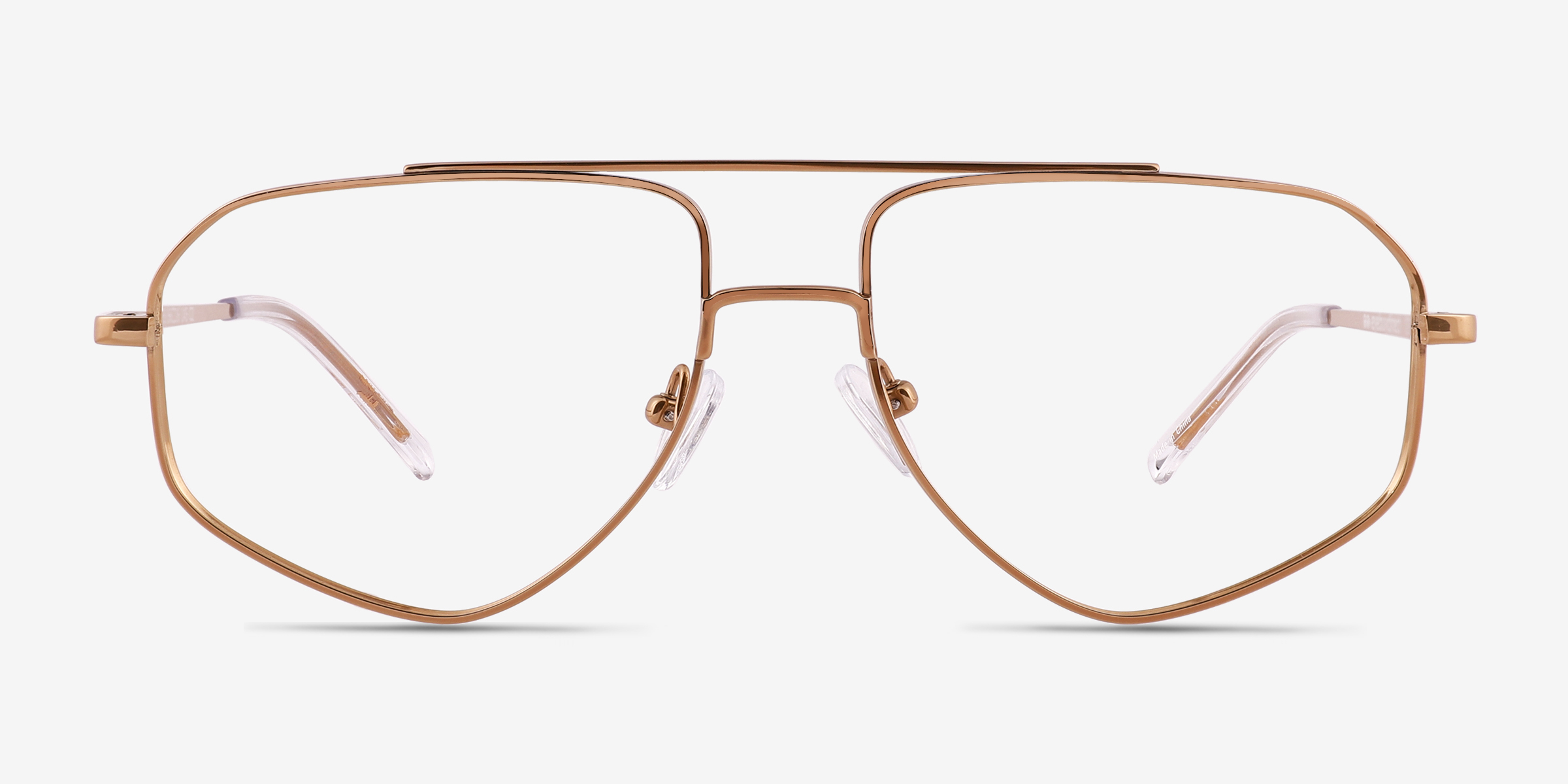 Hercules Shiny Gold TitaniumMontures de lunettes de vue d'EyeBuyDirect, Vue de Face