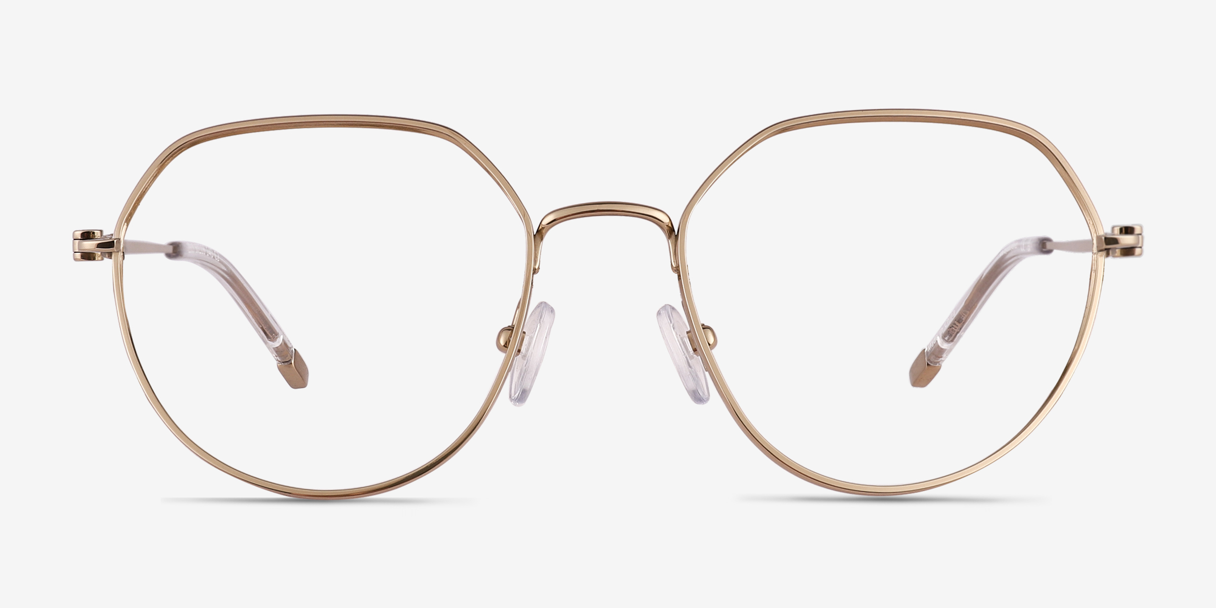 Zeus Shiny Gold TitaniumMontures de lunettes de vue d'EyeBuyDirect, Vue de Face