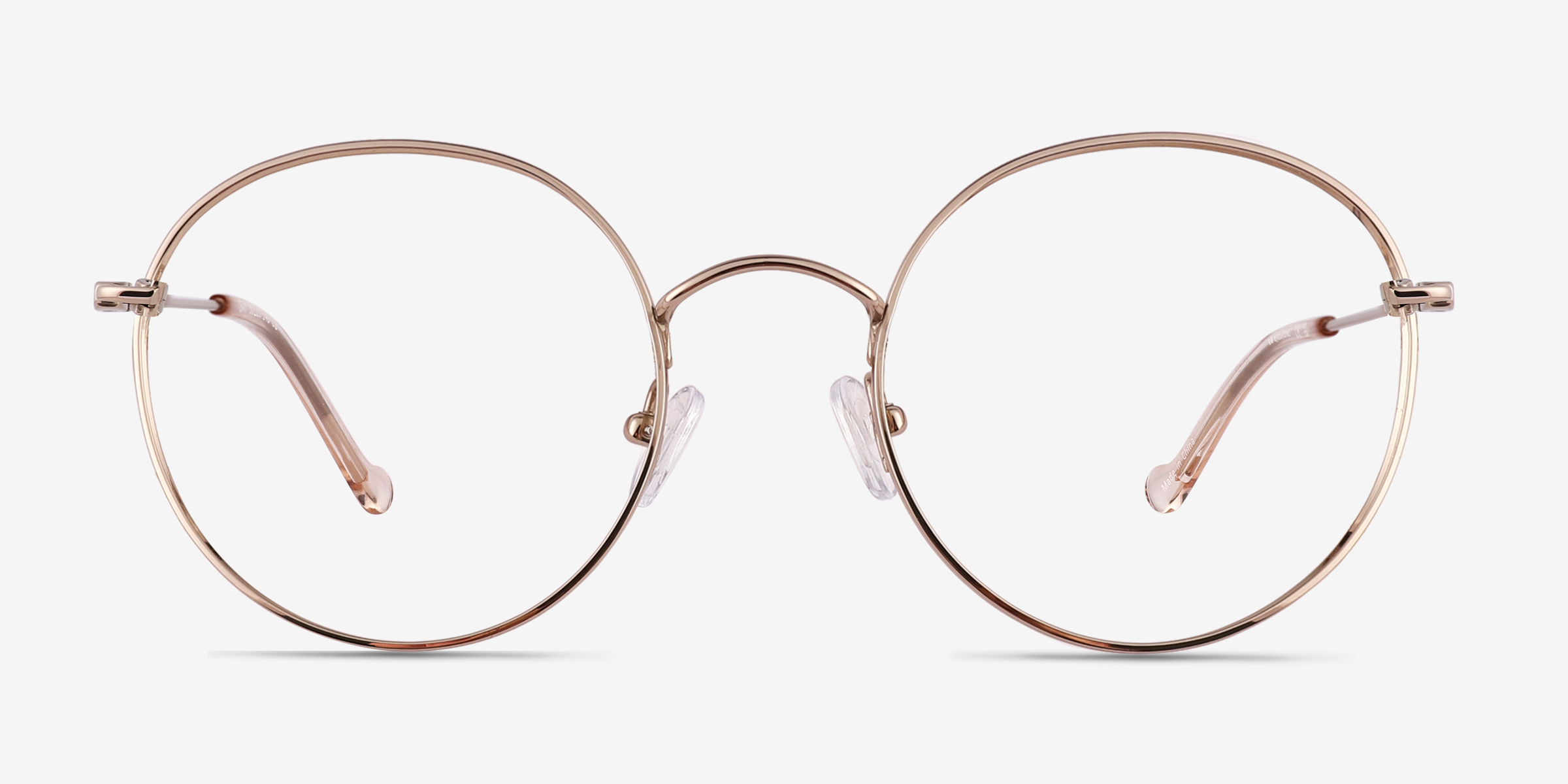 Gavi Shiny Gold TitaniumMontures de lunettes de vue d'EyeBuyDirect, Vue de Face