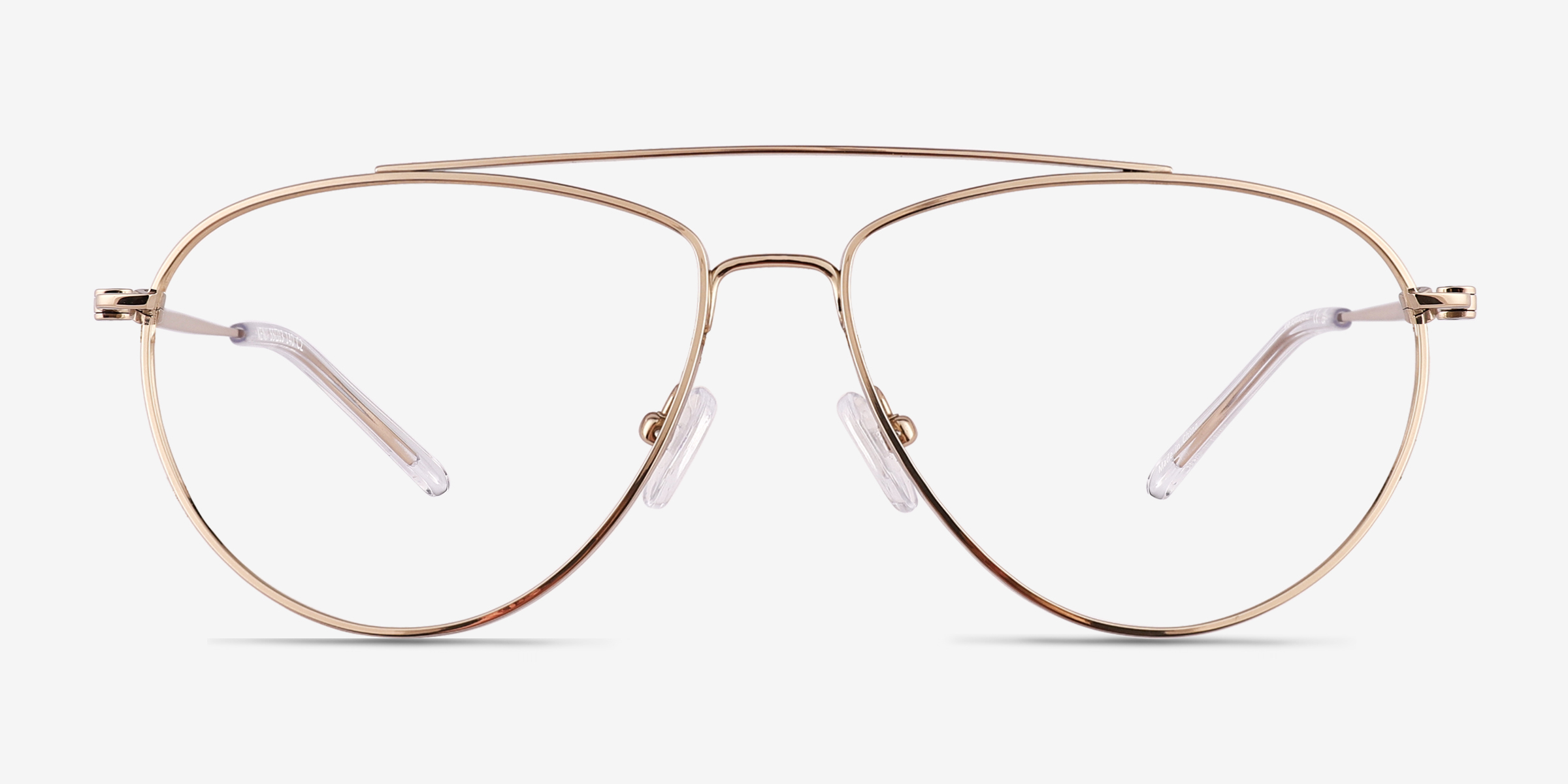 Kenji Shiny Gold TitaniumMontures de lunettes de vue d'EyeBuyDirect, Vue de Face