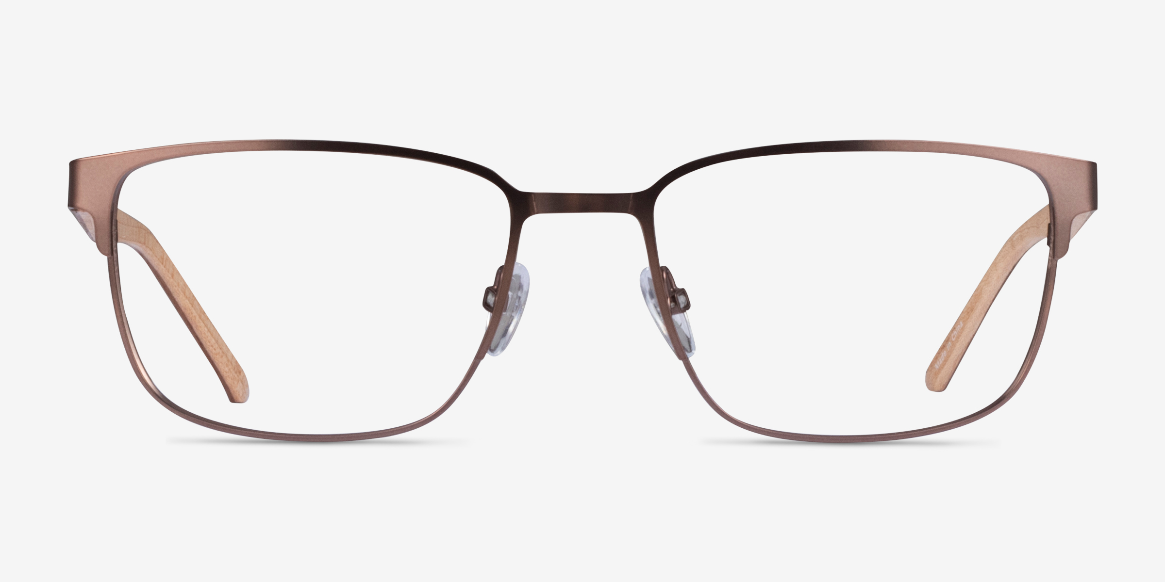 Silva Bronze Wood-textureMontures de lunettes de vue d'EyeBuyDirect, Vue de Face