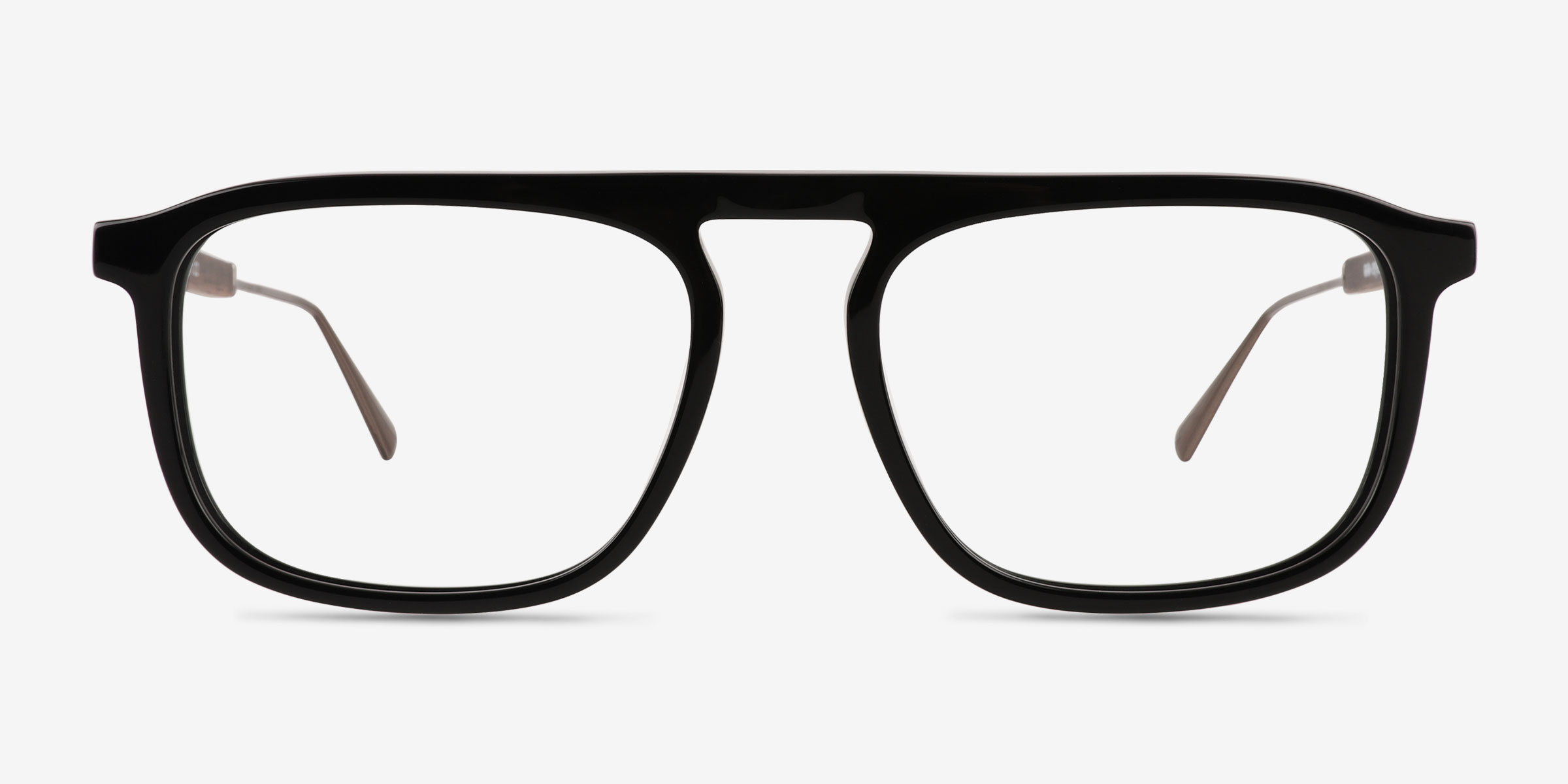 Root Noir Wood-textureMontures de lunettes de vue d'EyeBuyDirect, Vue de Face