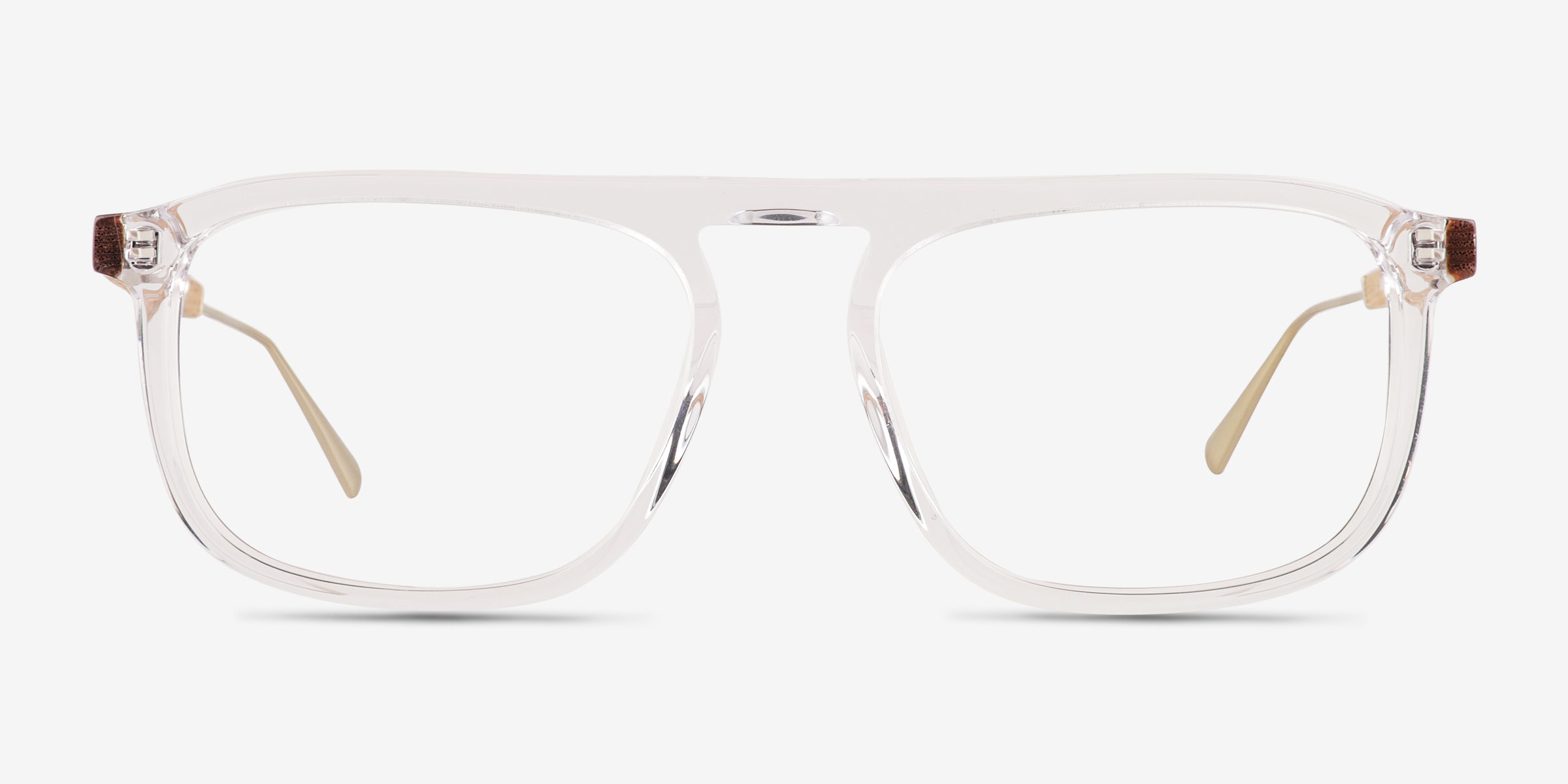 Root Transparent Wood-textureMontures de lunettes de vue d'EyeBuyDirect, Vue de Face