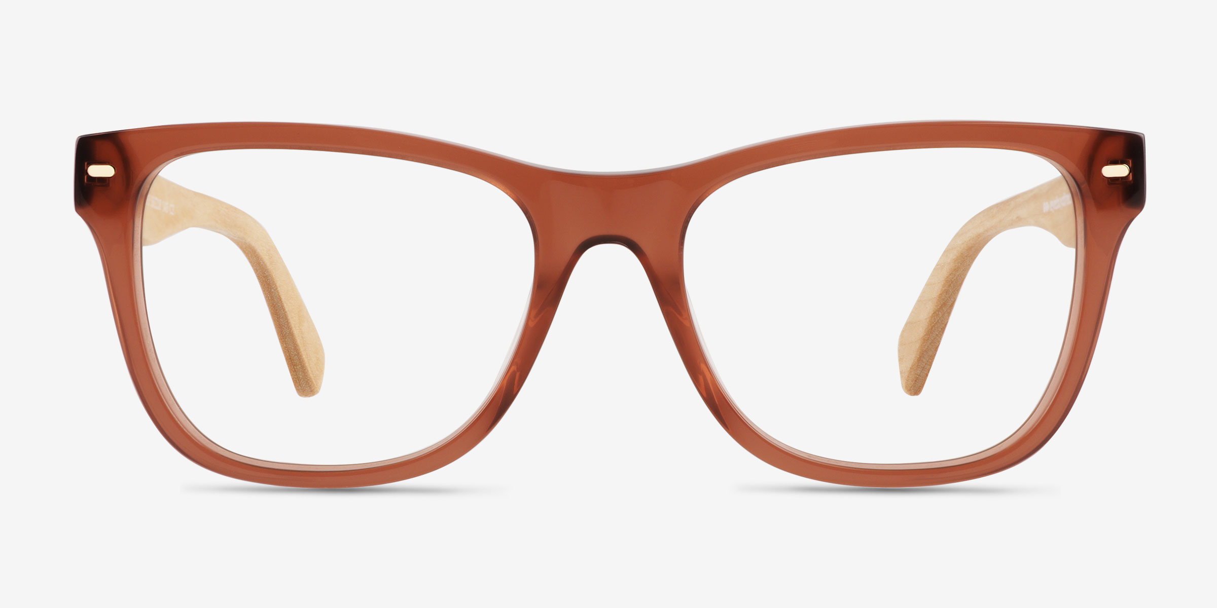 Nature Brun Wood-textureMontures de lunettes de vue d'EyeBuyDirect, Vue de Face