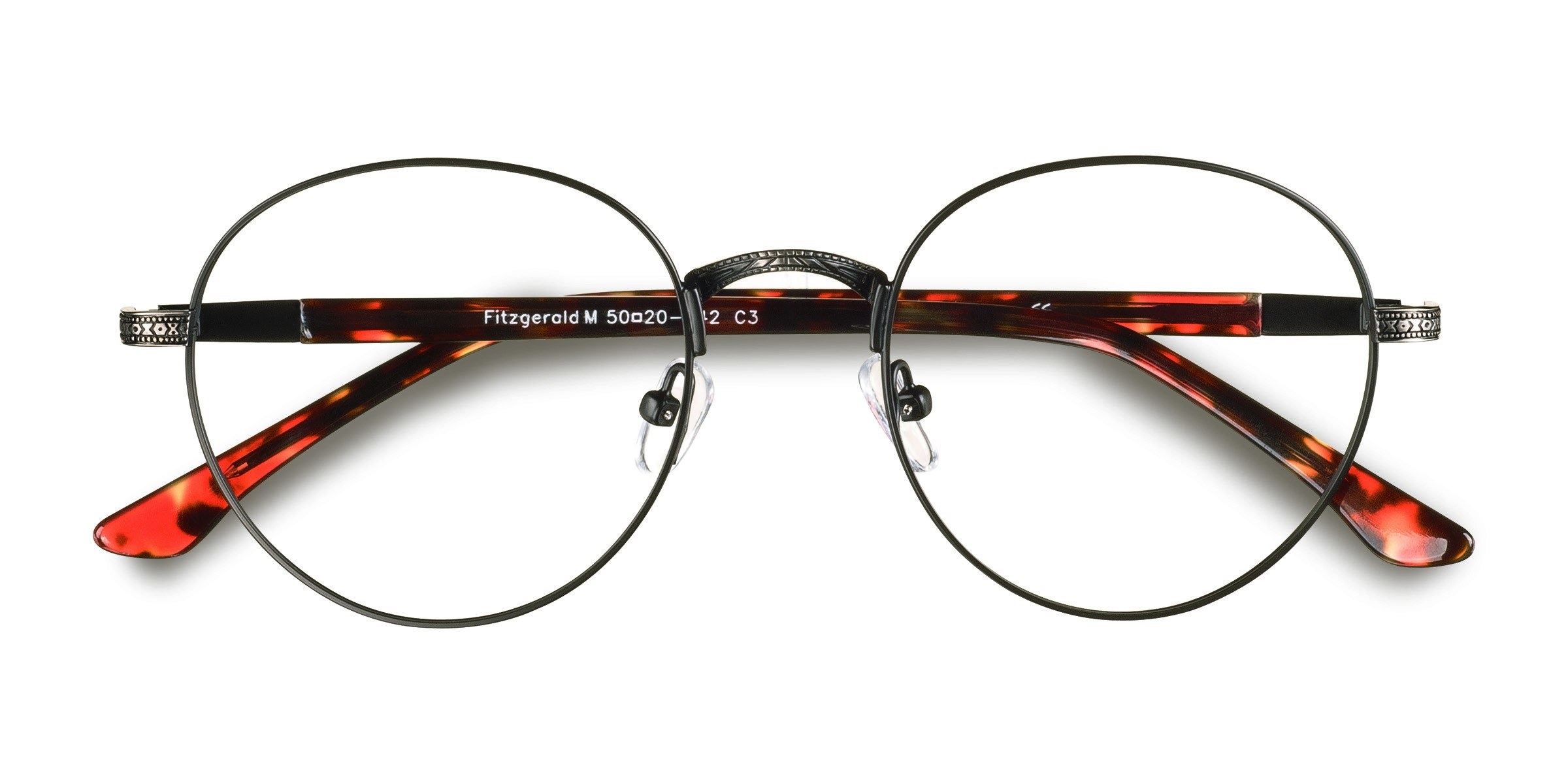 Black & Tortoise Fitzgerald -  Metal Eyeglasses