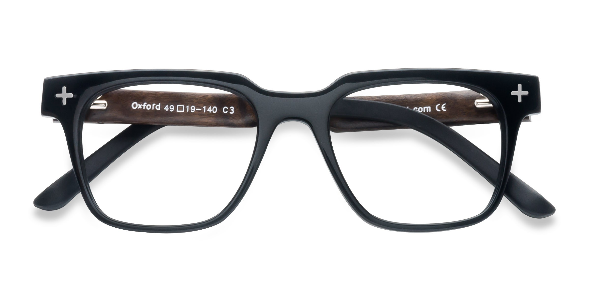 Noir Oxford -  Wood-texture Lunettes de vue