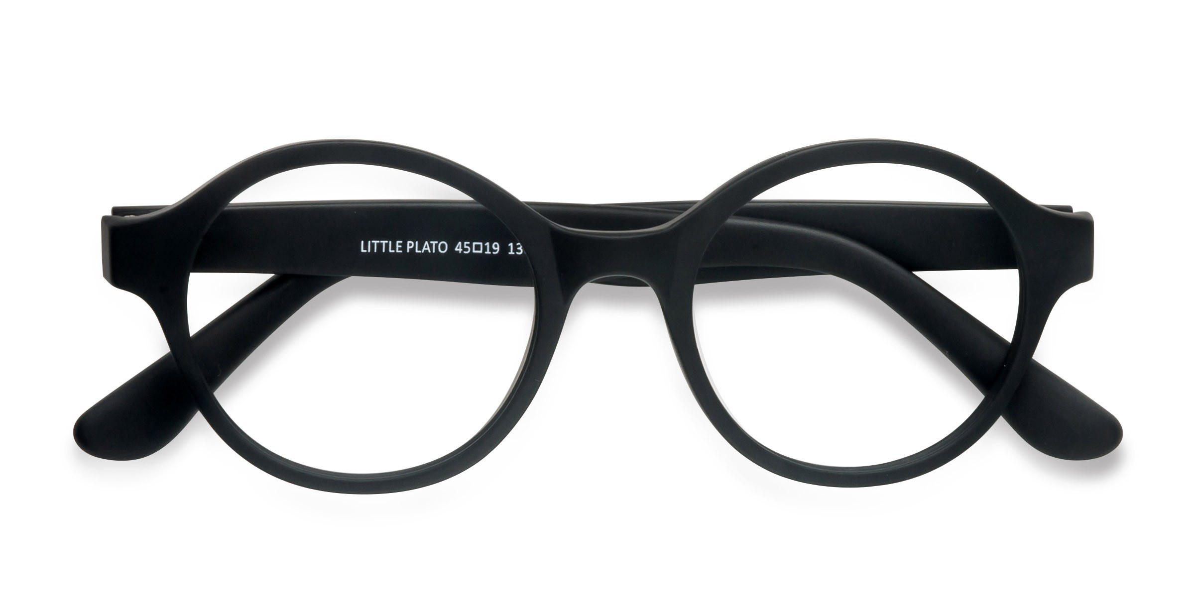 Matte Black Little Plato -  Plastic Eyeglasses