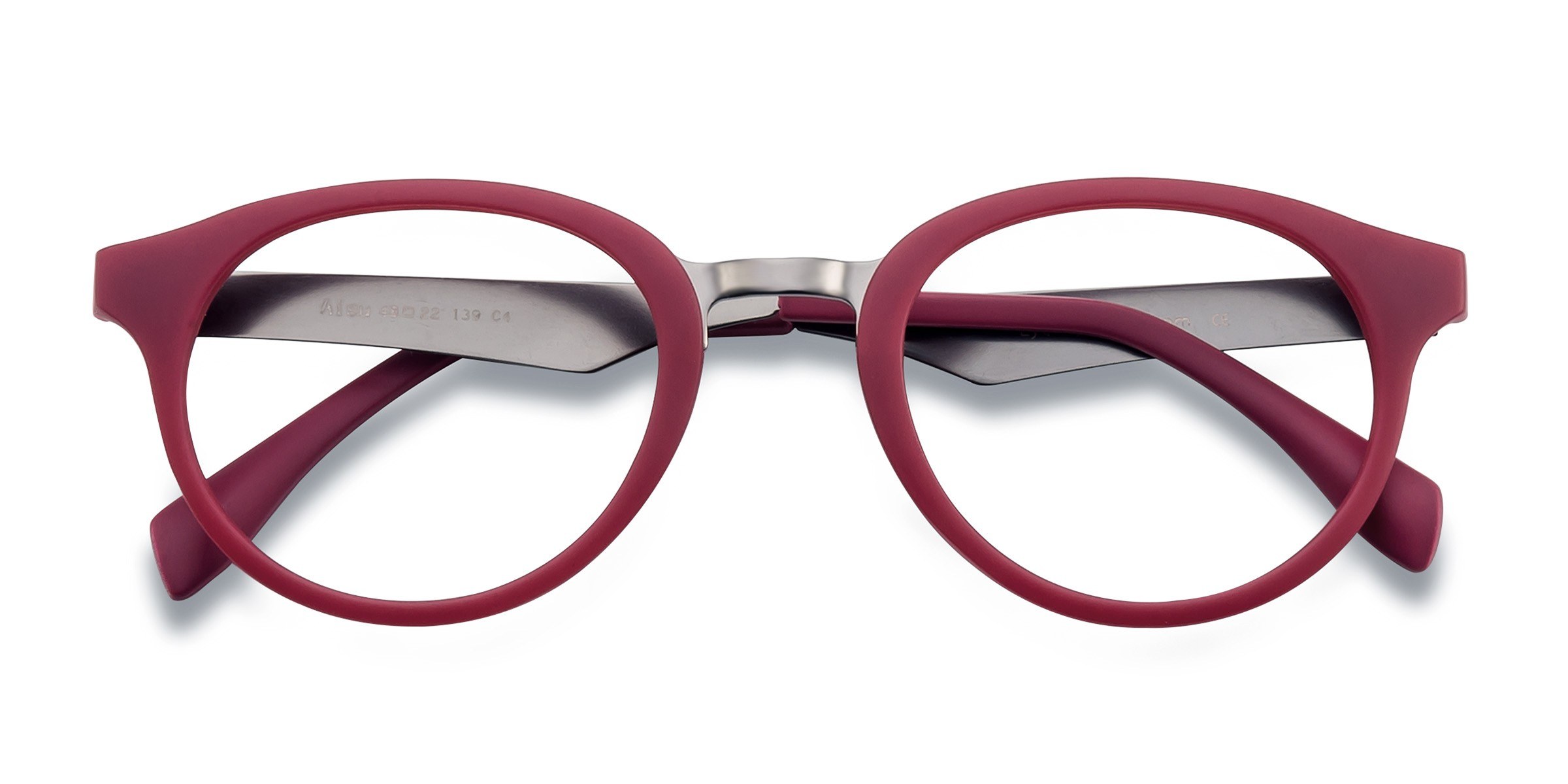 Matte Burgundy Aisu -  Métal Lunettes de vue