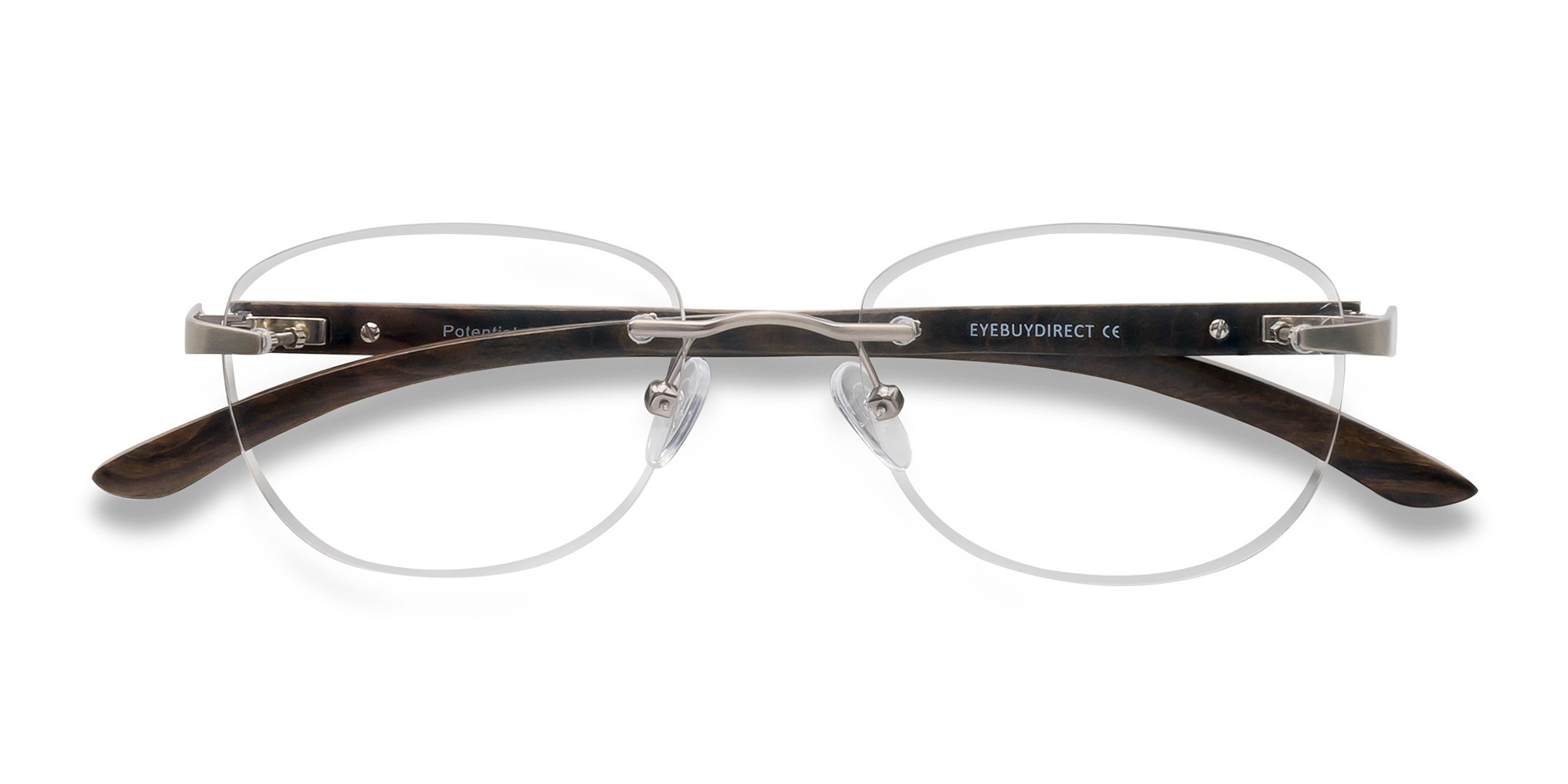 Silver Brown Potential - Wood-texture Lunettes de vue