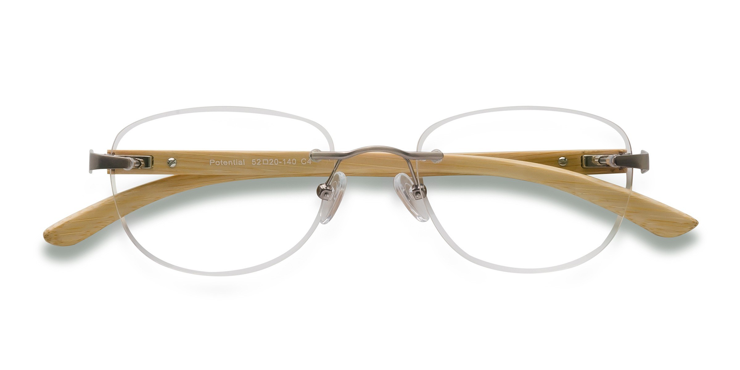 Silver Yellow Potential -  Wood-texture Lunettes de vue