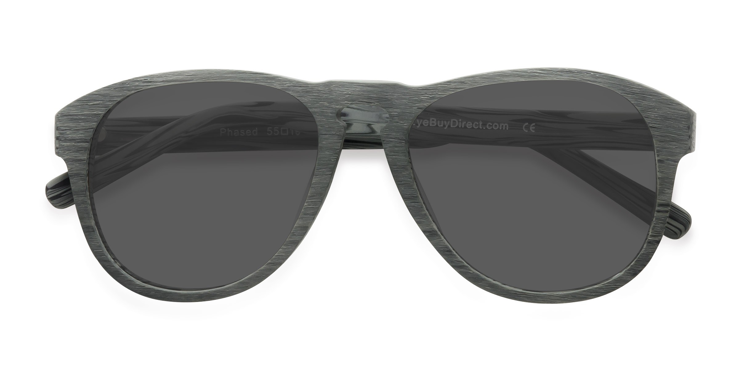 Green Phased -  Wood-texture Sunglasses