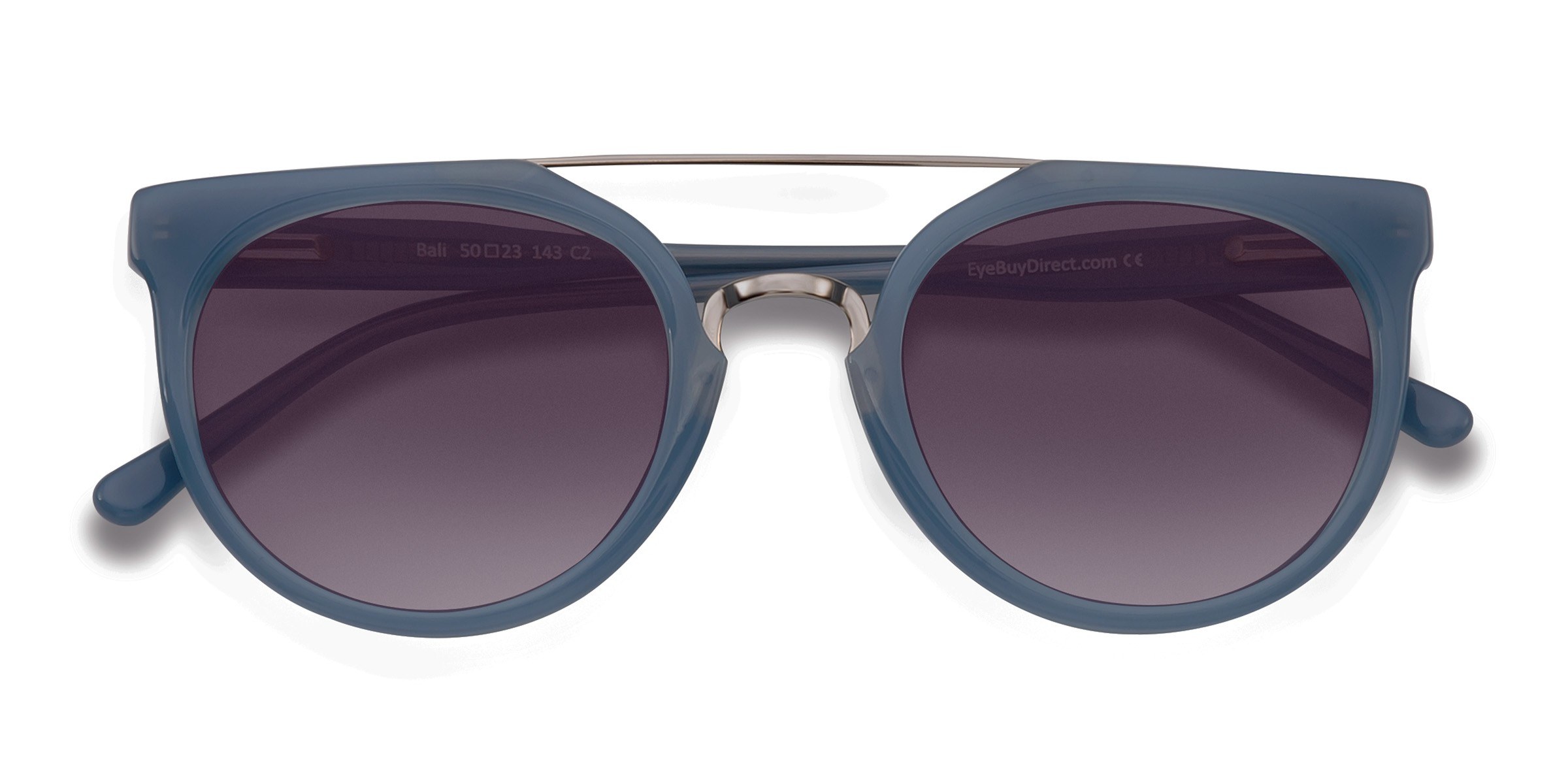 Blue/Silver Bali -  Acetate-metal Sunglasses