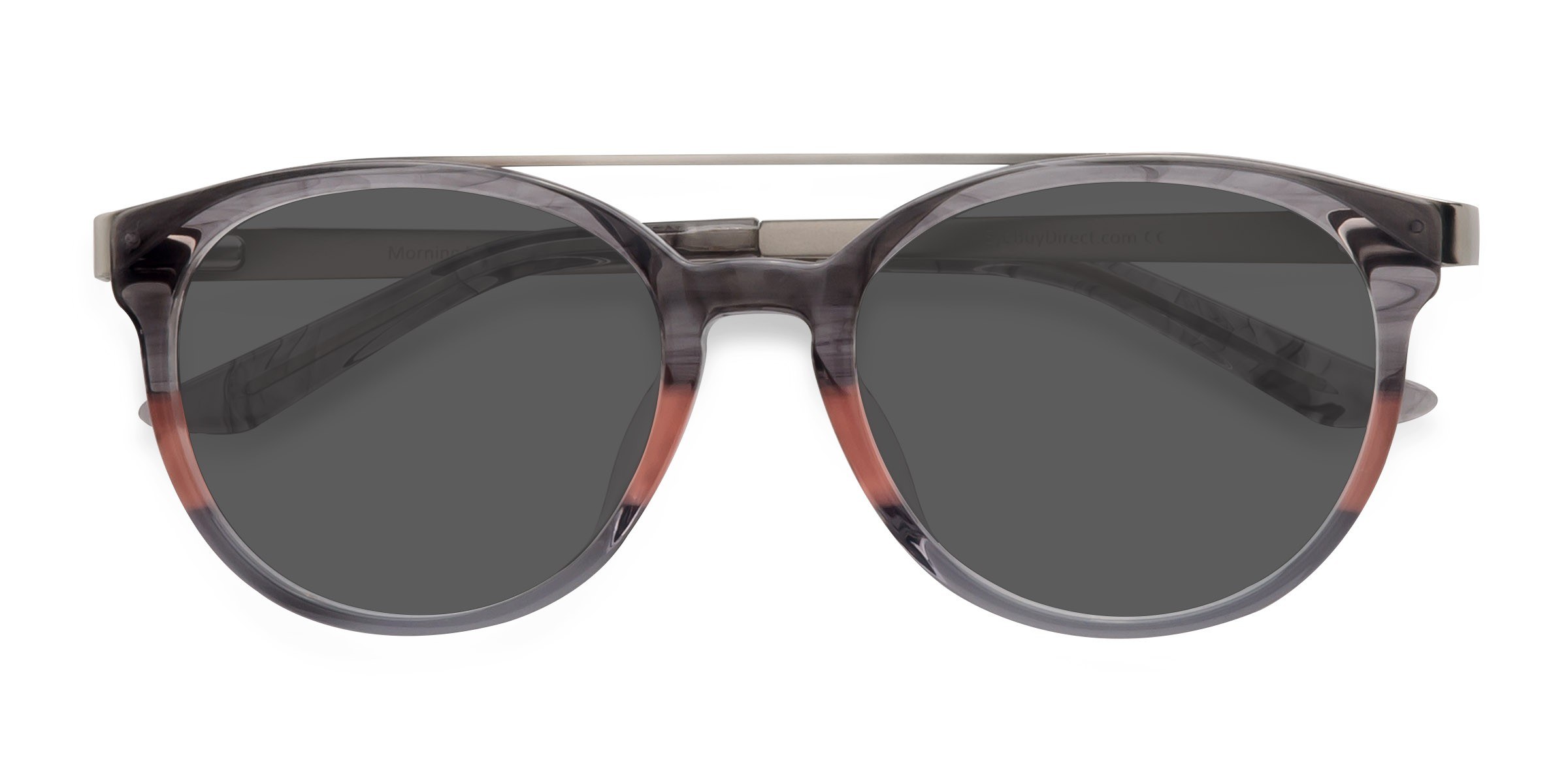 Gray Pink Morning Breeze -  Acetate-metal Sunglasses