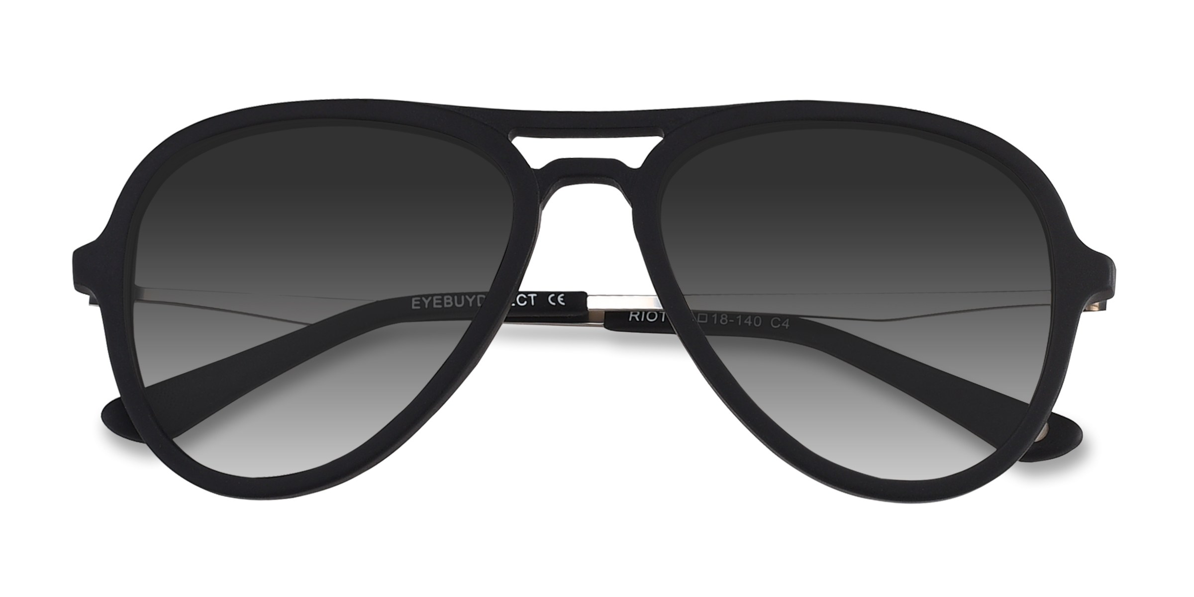 Matte Black Riot -  Acetate-metal Sunglasses