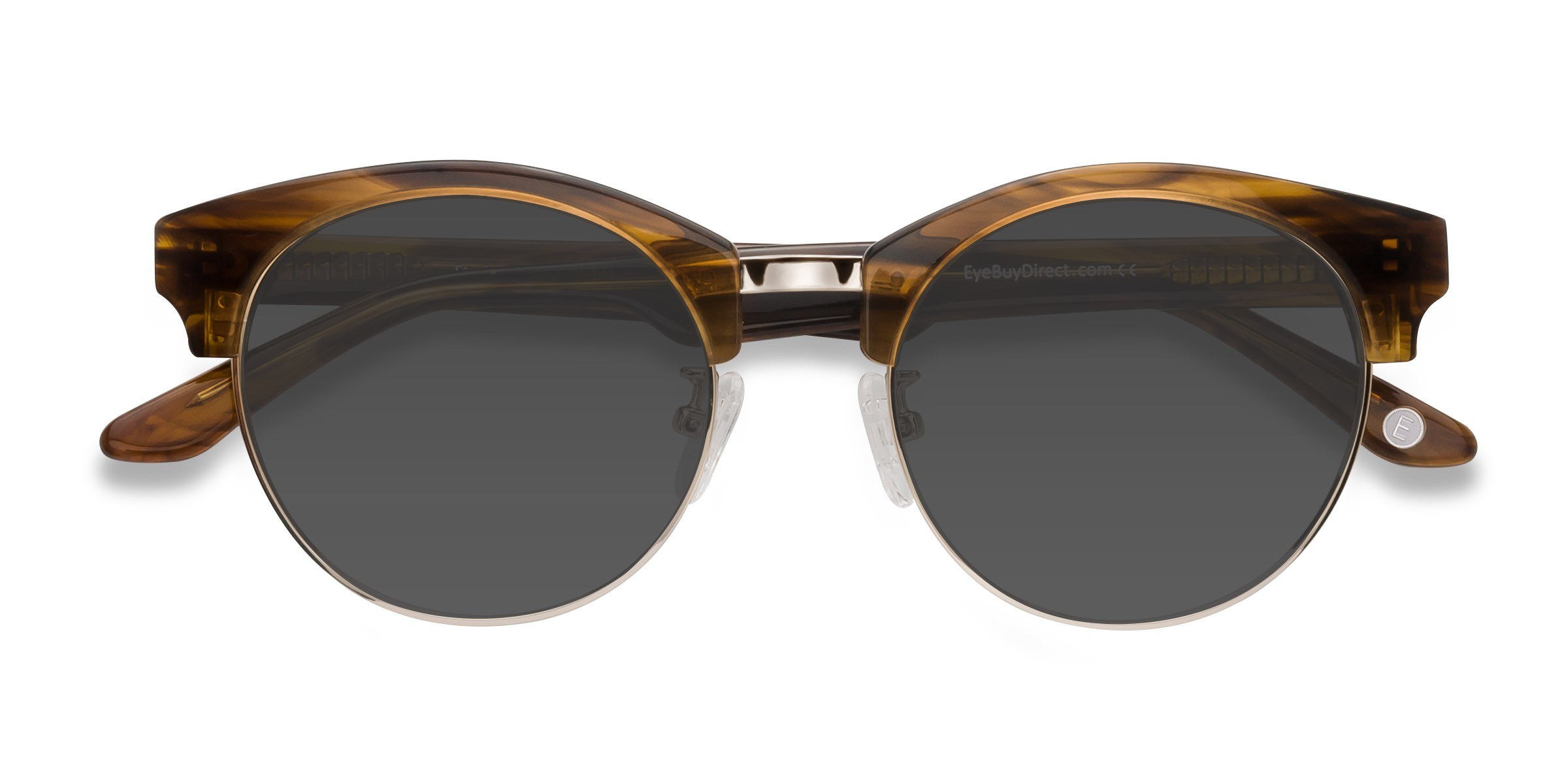 Brown Striped Starlet -  Metal Sunglasses