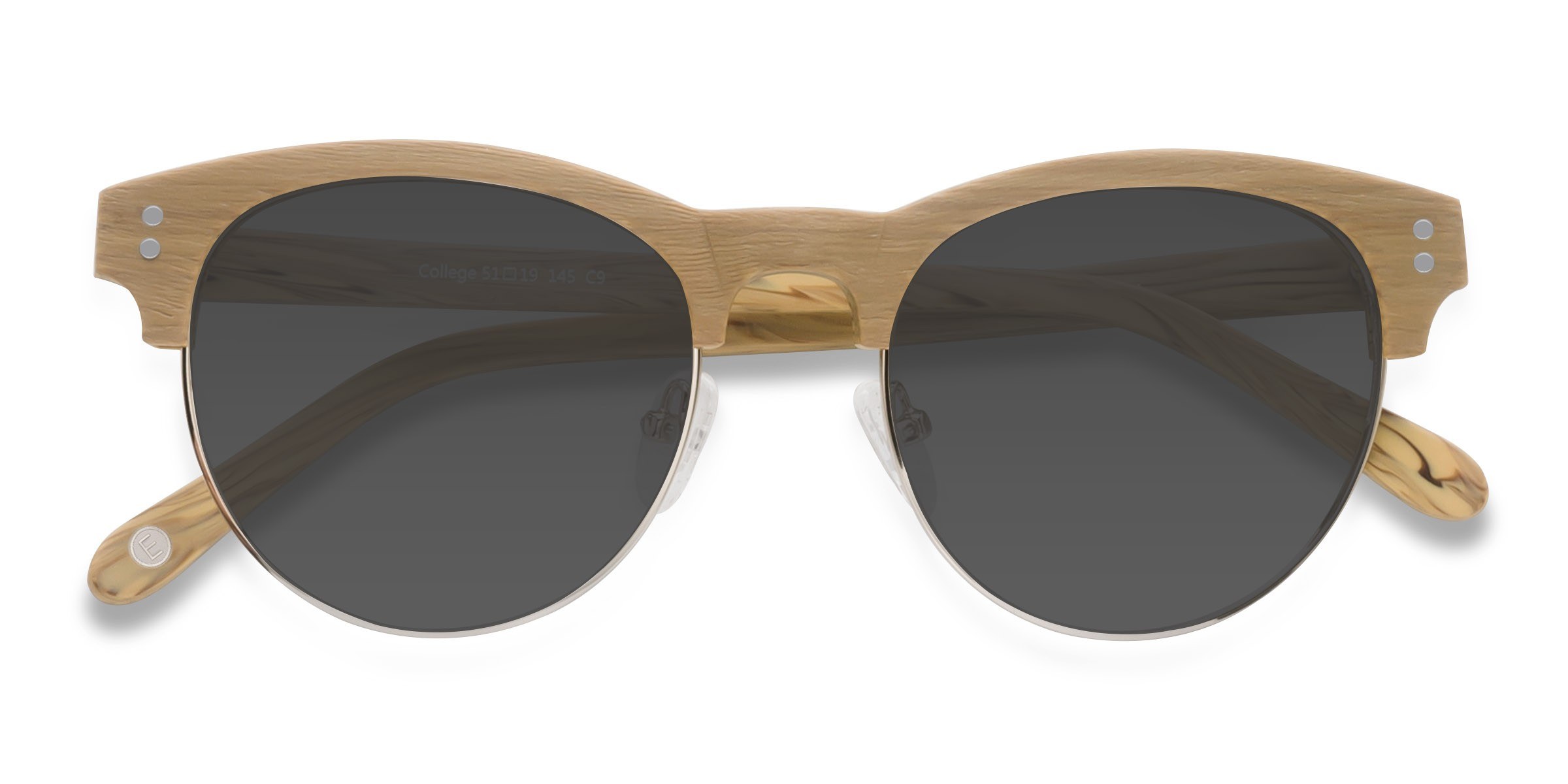 Yellow College -  Wood-texture Sunglasses