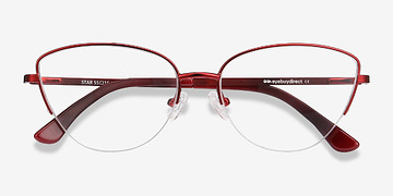 Burgundy Star -  Vintage Metal Eyeglasses