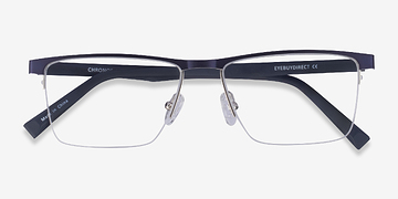 Blue Silver Chronos -  Metal Eyeglasses