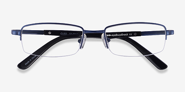 Matte Blue Cleo -  Metal Eyeglasses